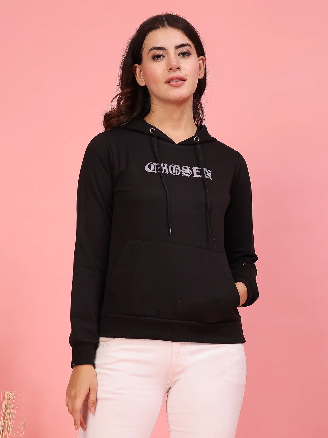 Women Black Printed Sweatshirt - Image 3