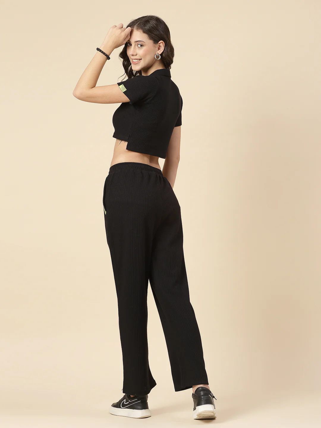 Women Black Regular Fit co-ords - Image 2