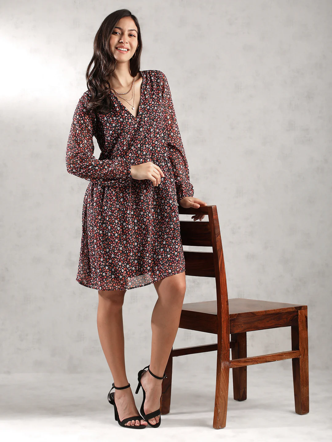 Women Tiny  Floral Printed Dress - Image 2