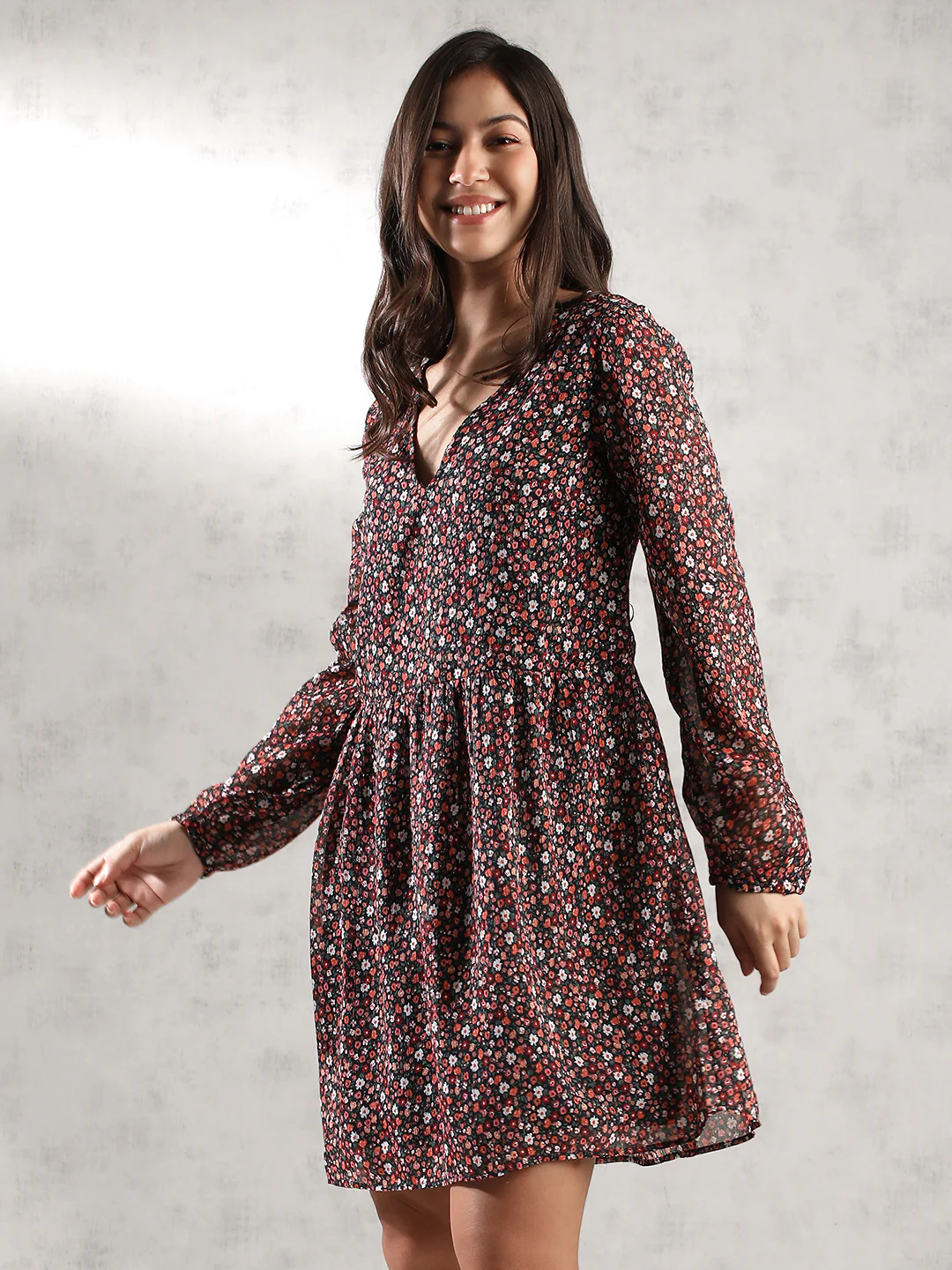Women Tiny  Floral Printed Dress - Image 3