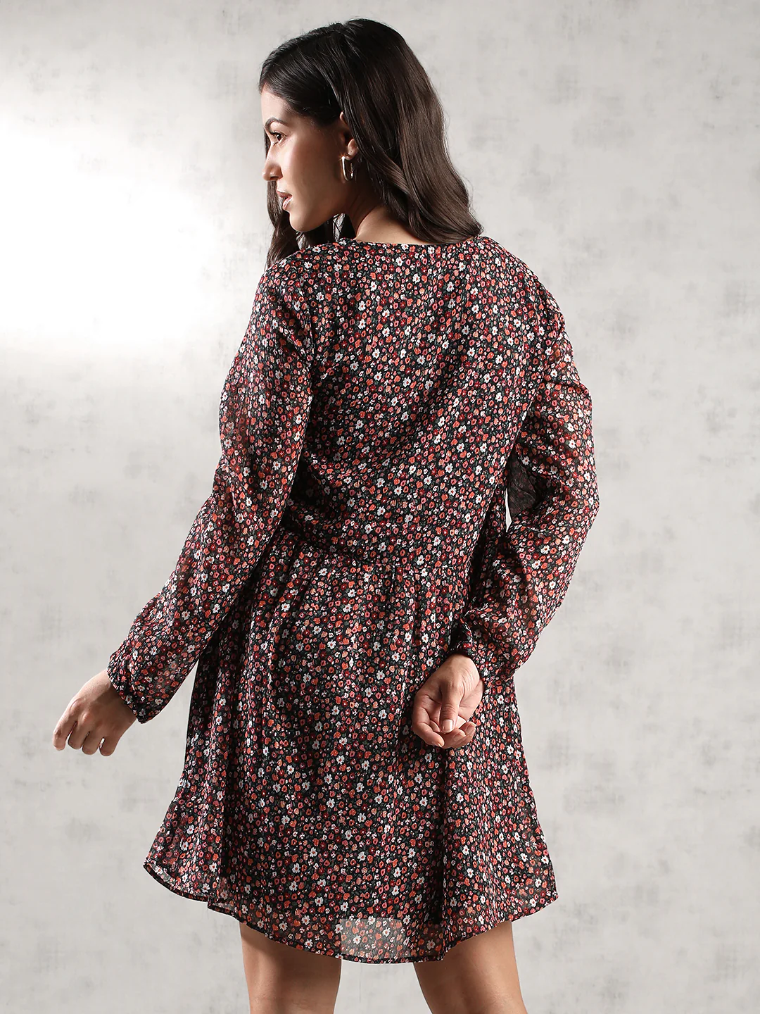 Women Tiny  Floral Printed Dress - Image 4