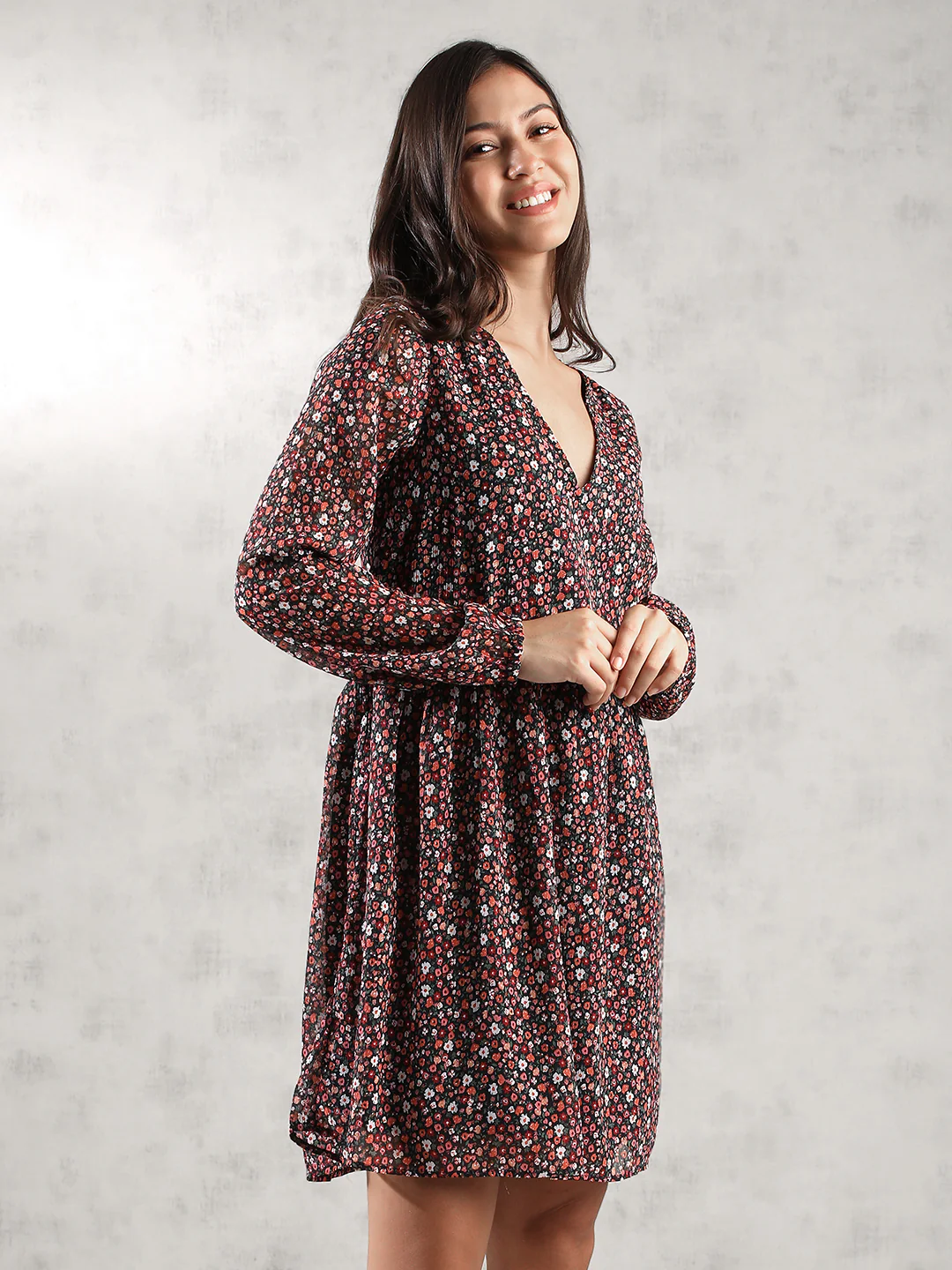 Women Tiny  Floral Printed Dress - Image 6