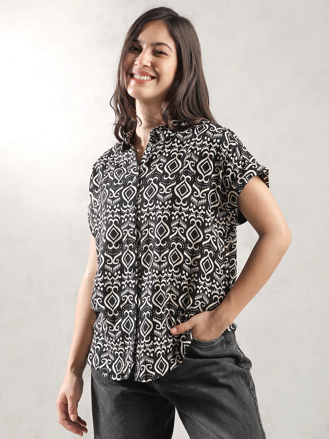 Women Black Regular Fit Top - Image 2
