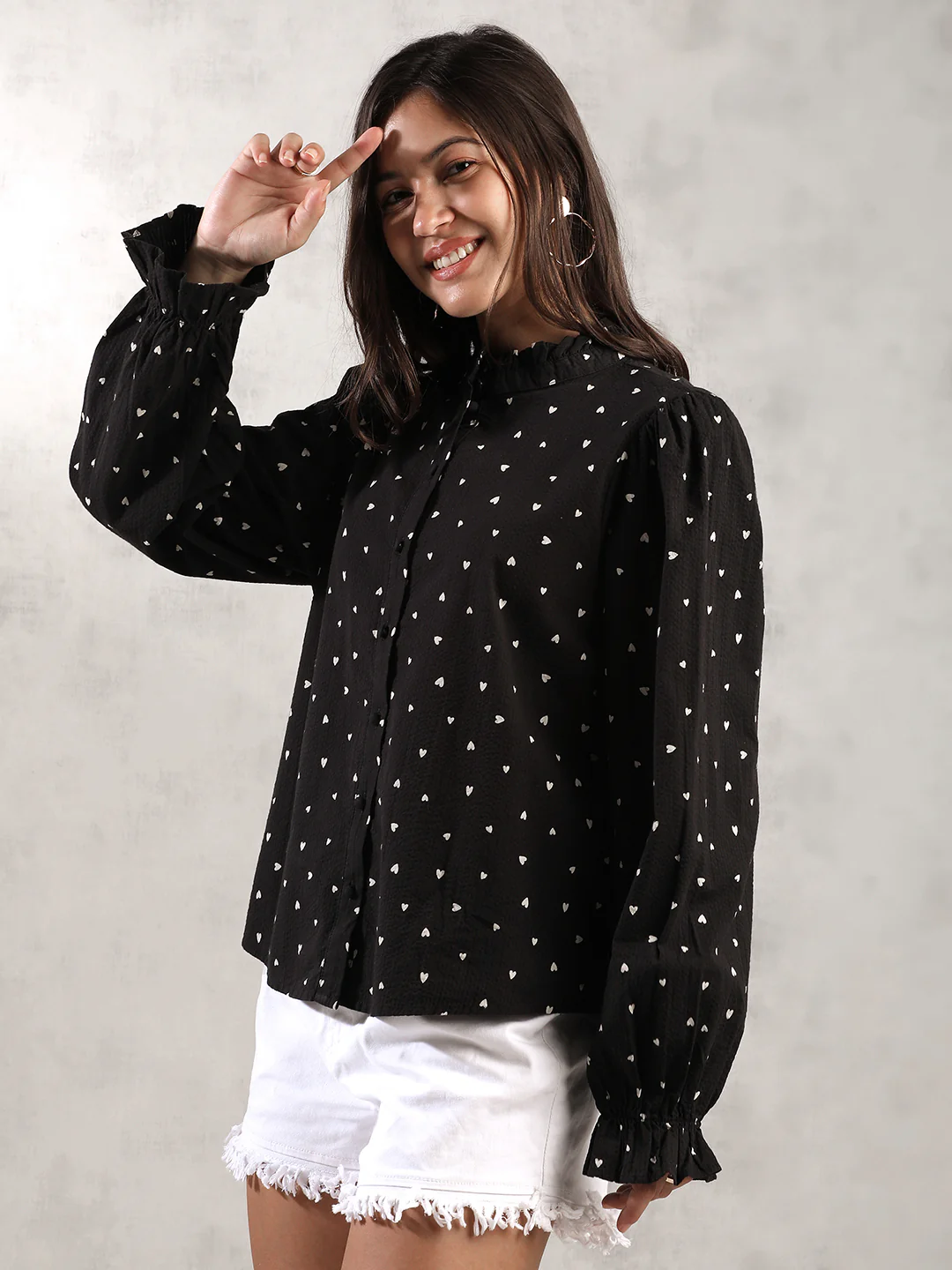 Women Black Regular Fit Viscose Top - Image 2