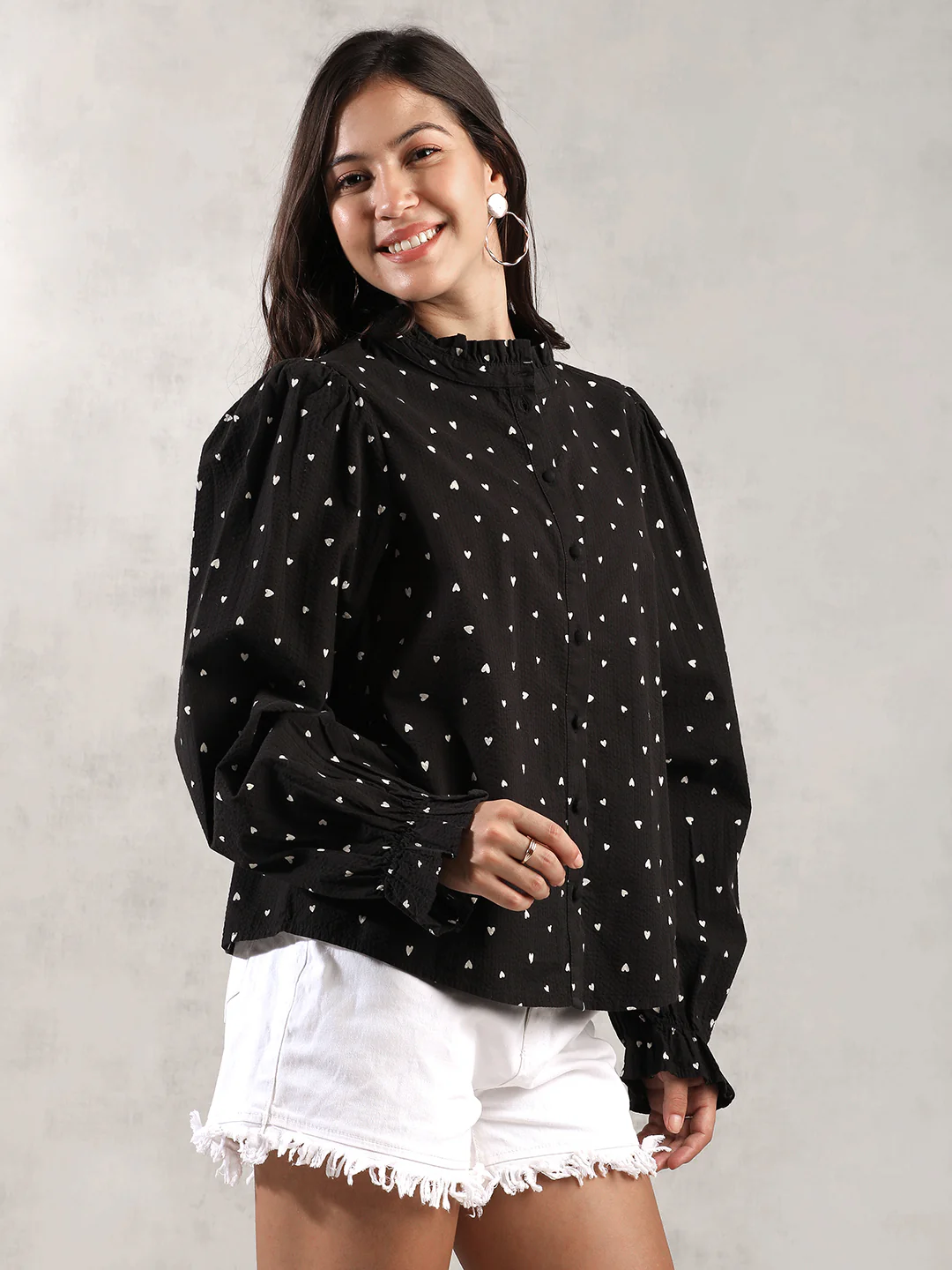 Women Black Regular Fit Viscose Top - Image 3