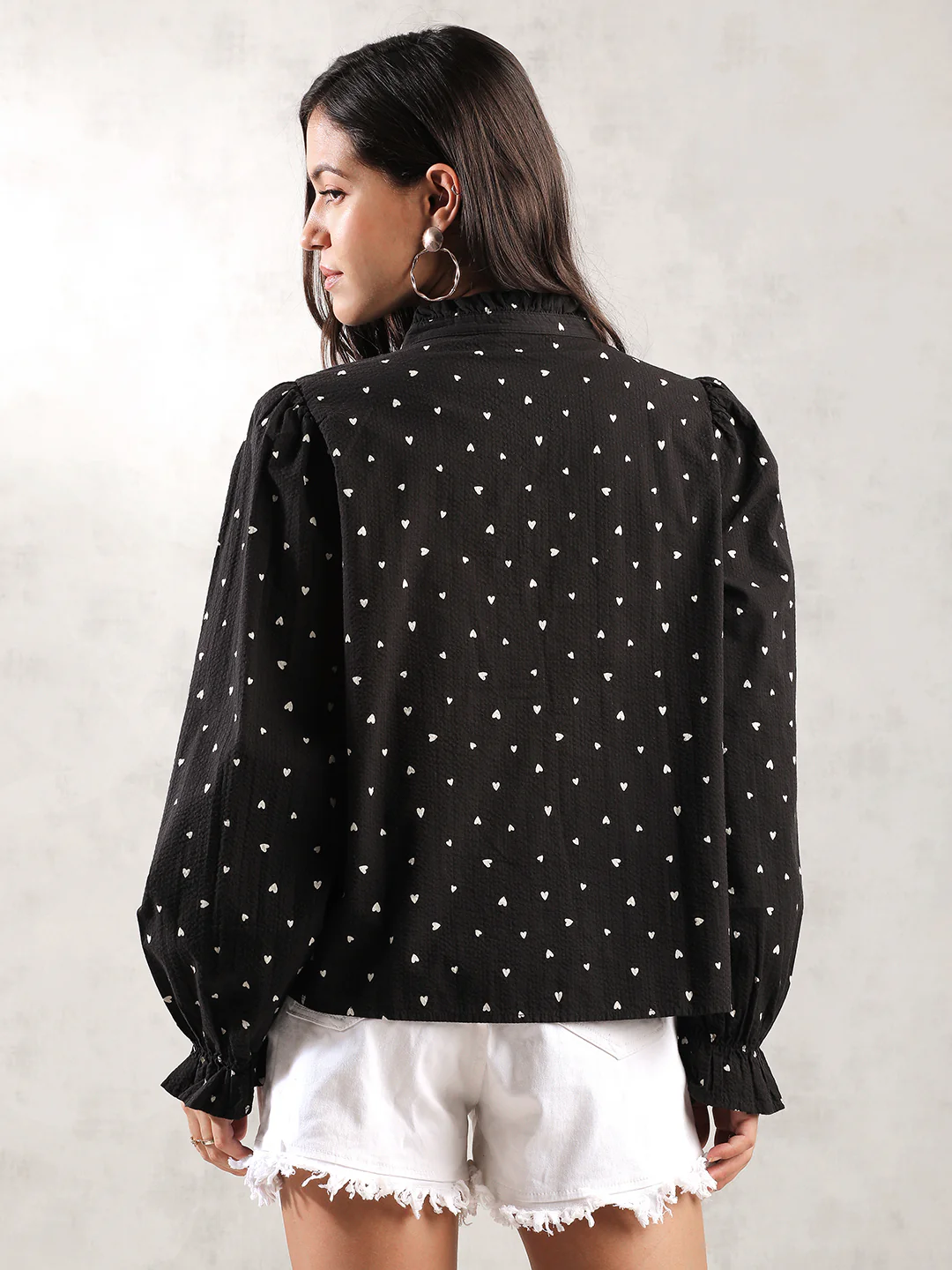 Women Black Regular Fit Viscose Top - Image 4