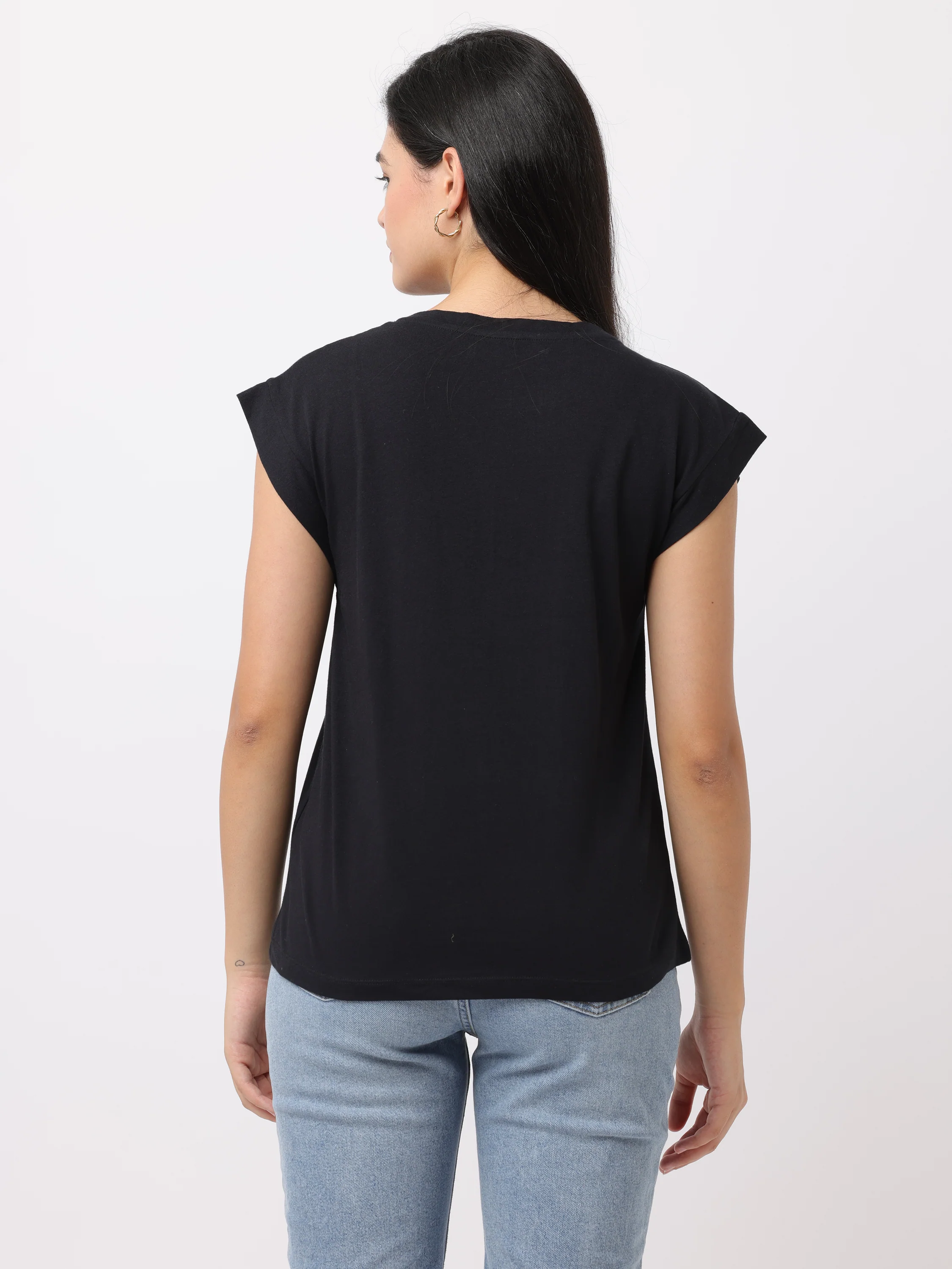 Women Black Regular Fit Crochet Top - Image 5