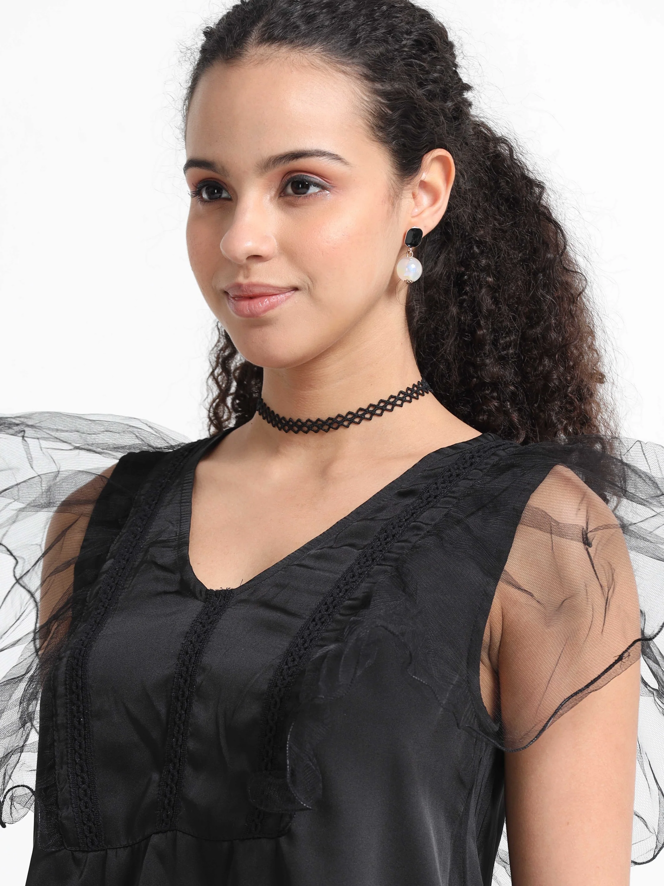 Women V- Neck Frill Fairy Top - Image 4