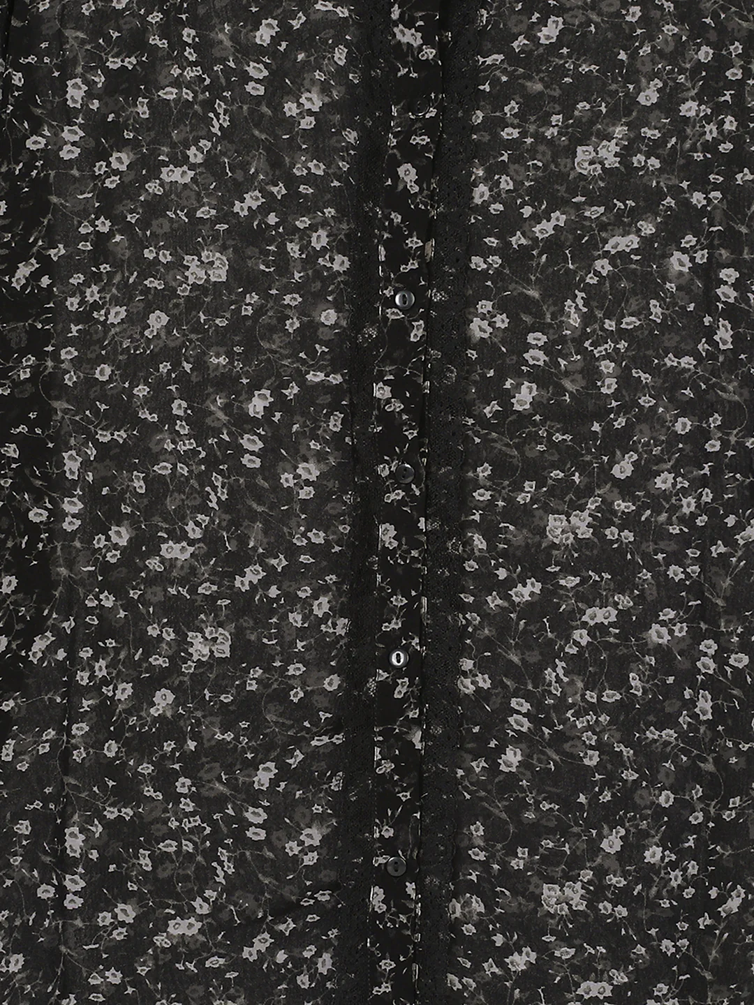 Women Black Printed Sheer Top - Image 8