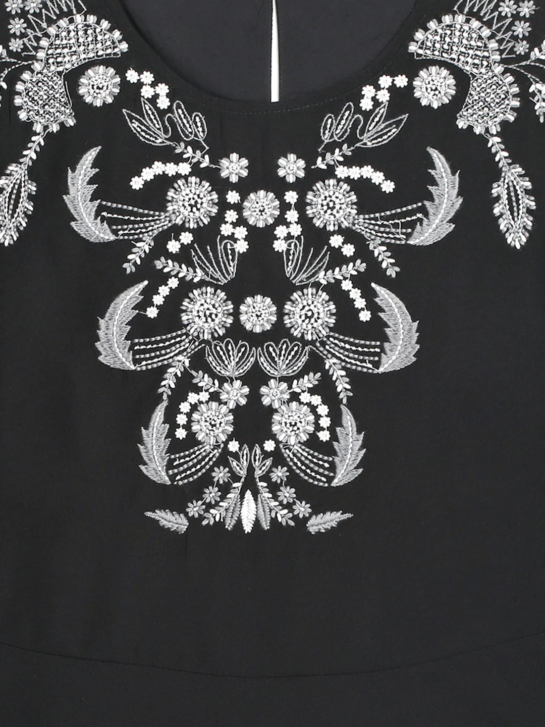 Women Black Embroidered Top - Image 8