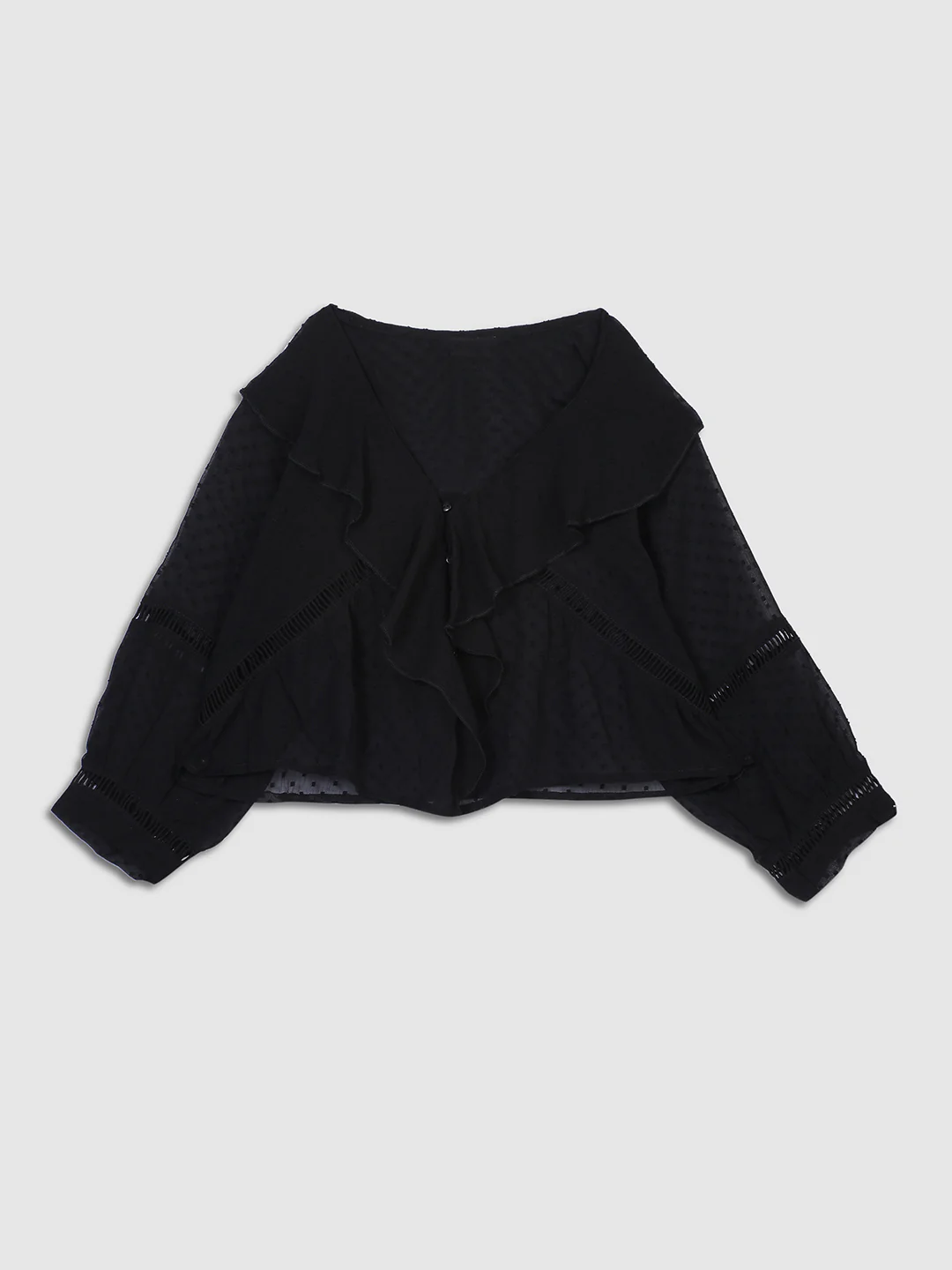 Women Sheer Black  Crop Top - Image 7