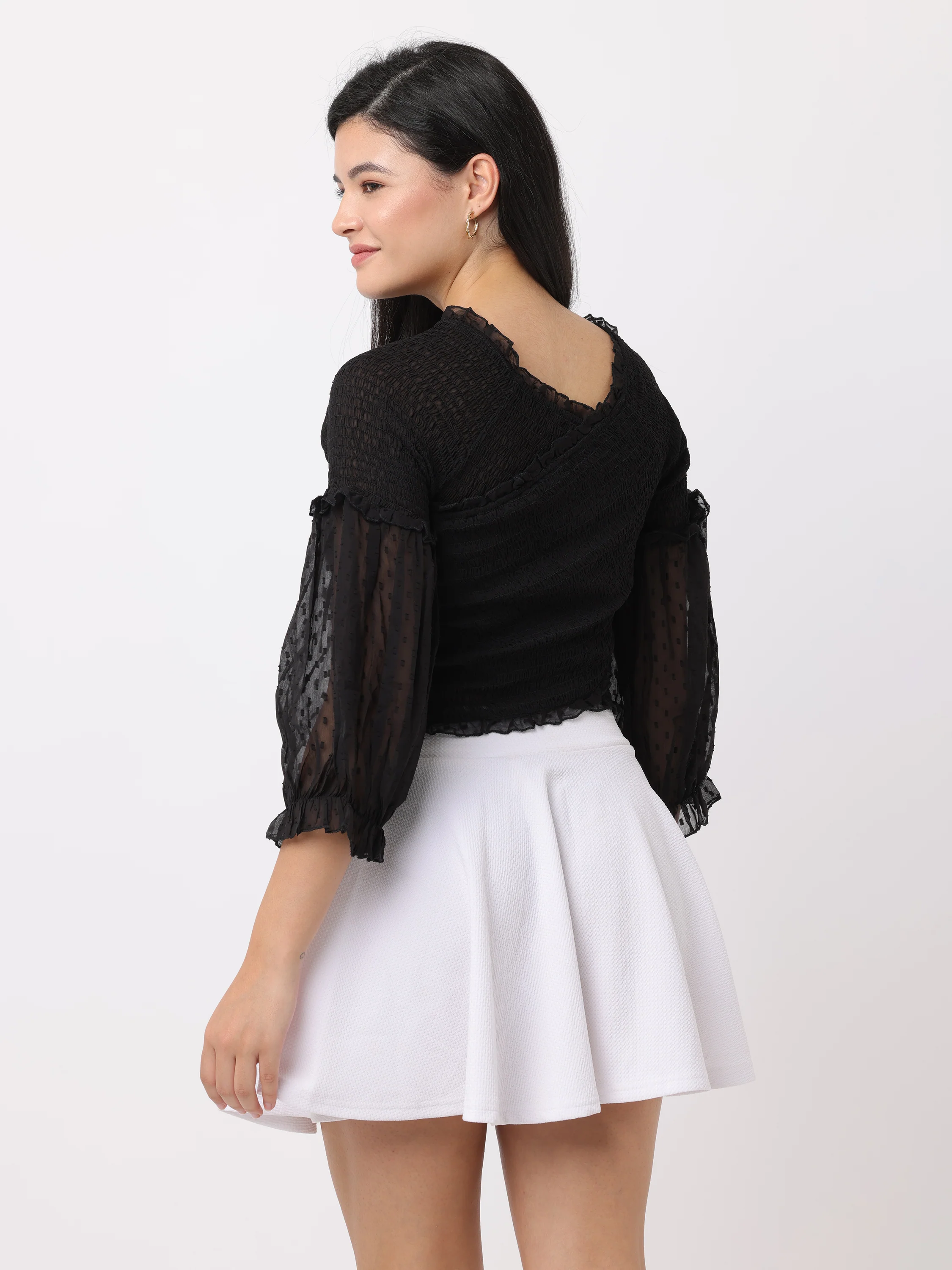 Women Black Regular Fit Tops - Image 4