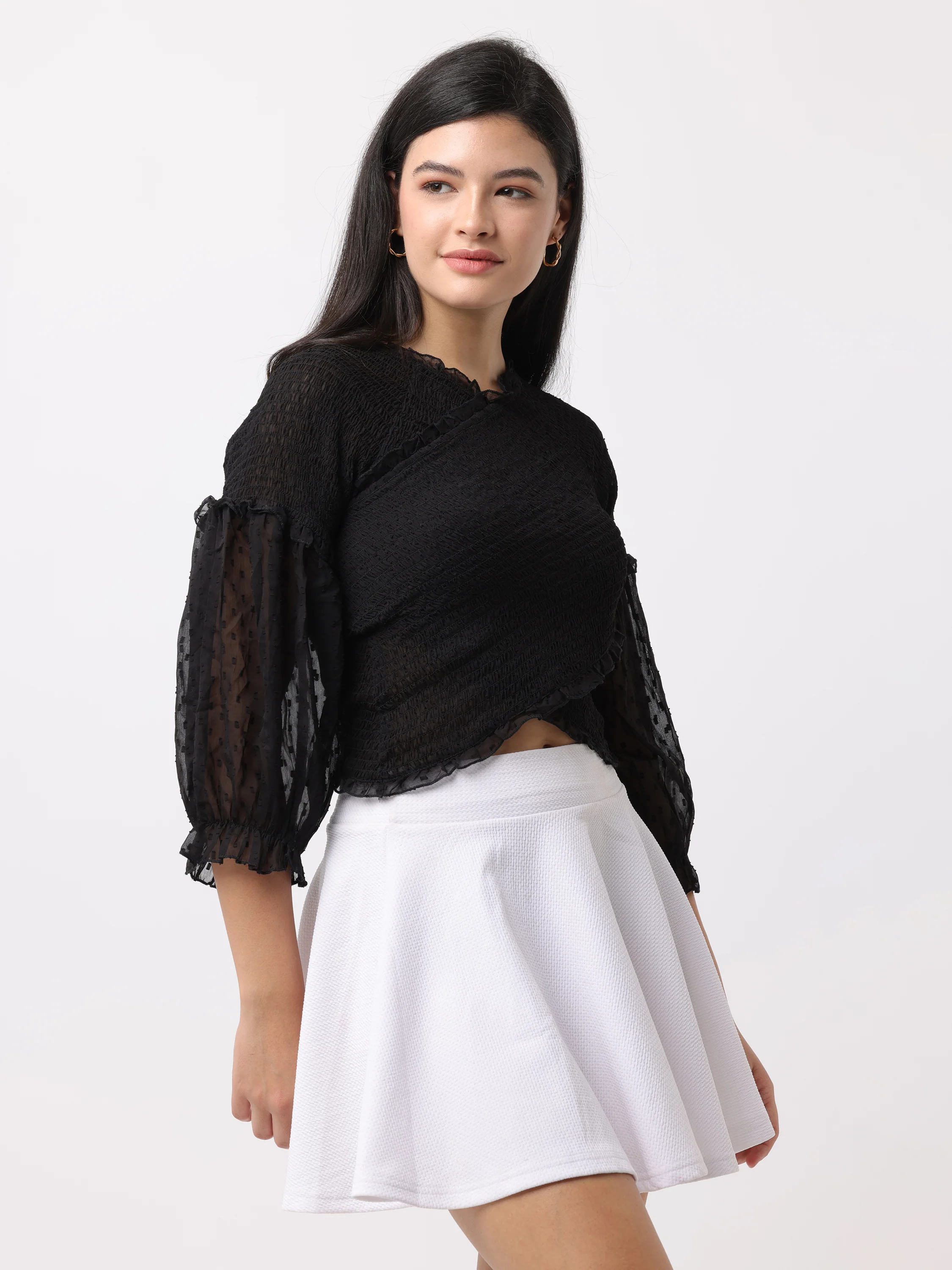 Women Black Regular Fit Tops - Image 5