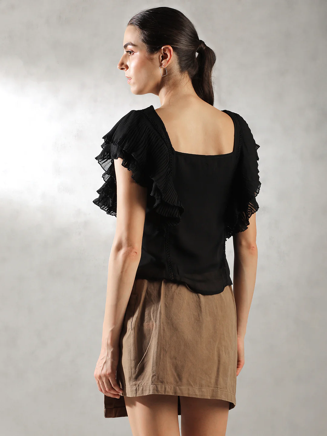 Women Black versatile OOTD Tops - Image 3