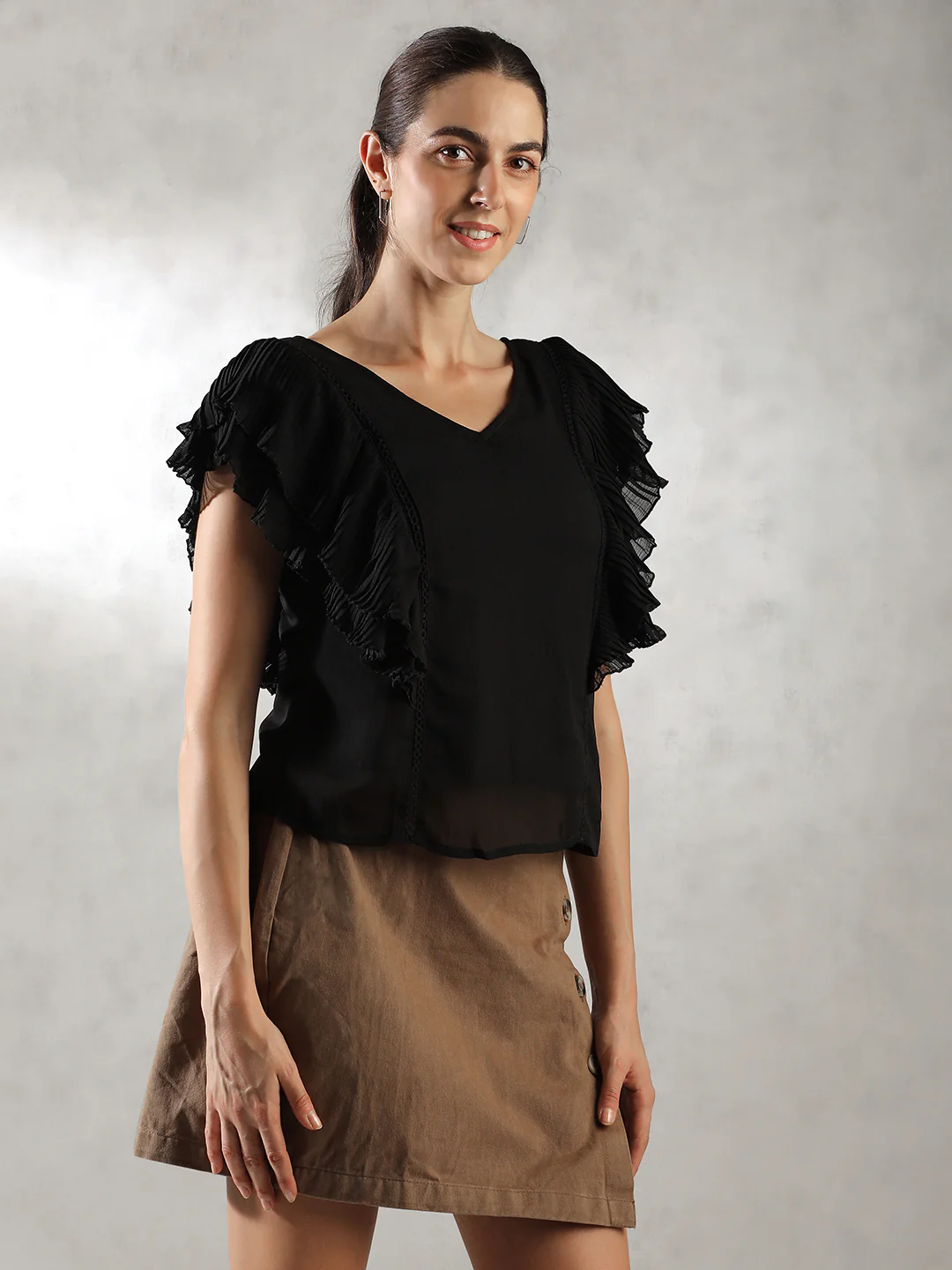 Women Black versatile OOTD Tops - Image 4