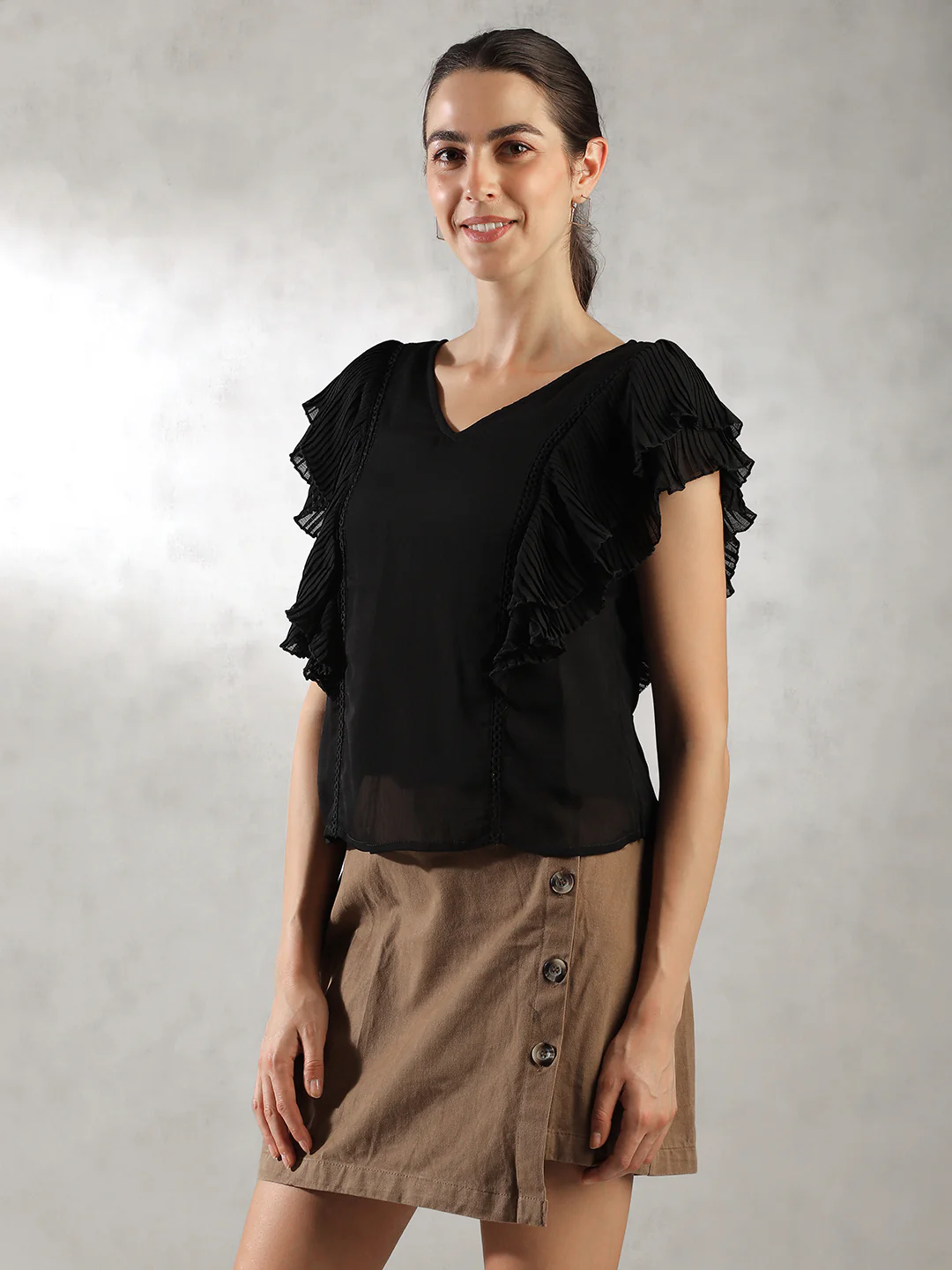 Women Black versatile OOTD Tops - Image 5
