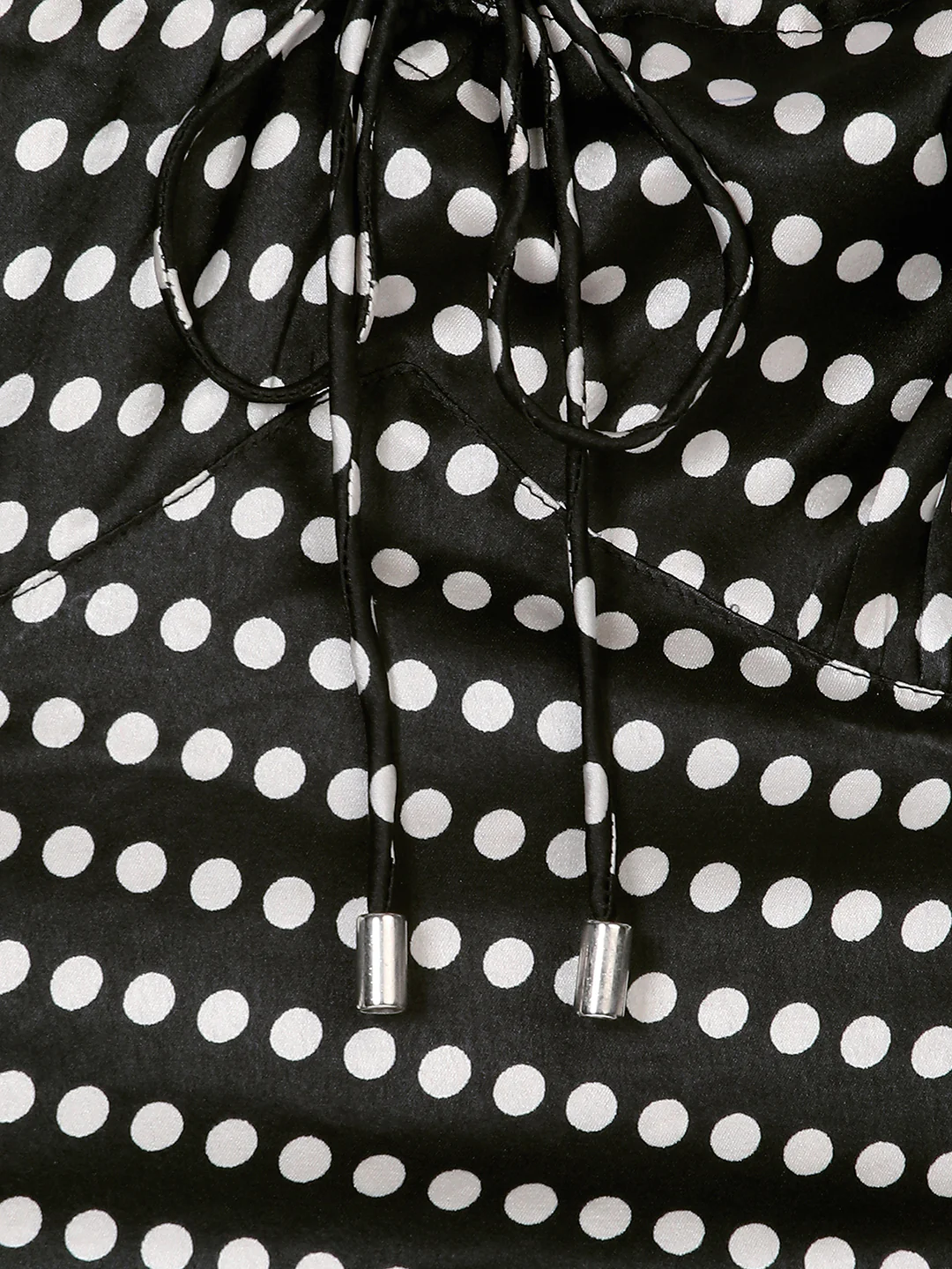 Women Black Polka Dot Crop Top - Image 8