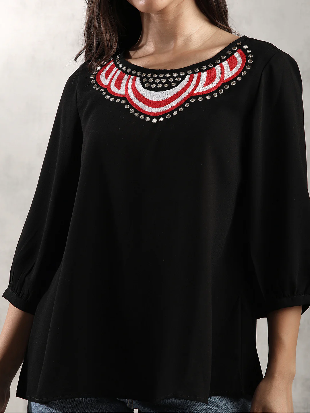 Women Black New Detail Top - Image 5