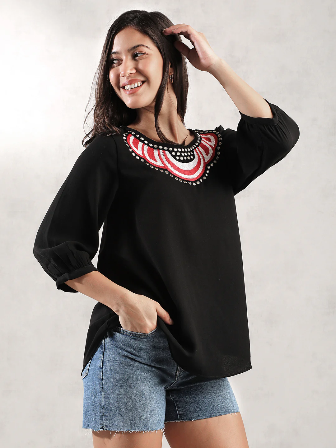 Women Black New Detail Top - Image 6