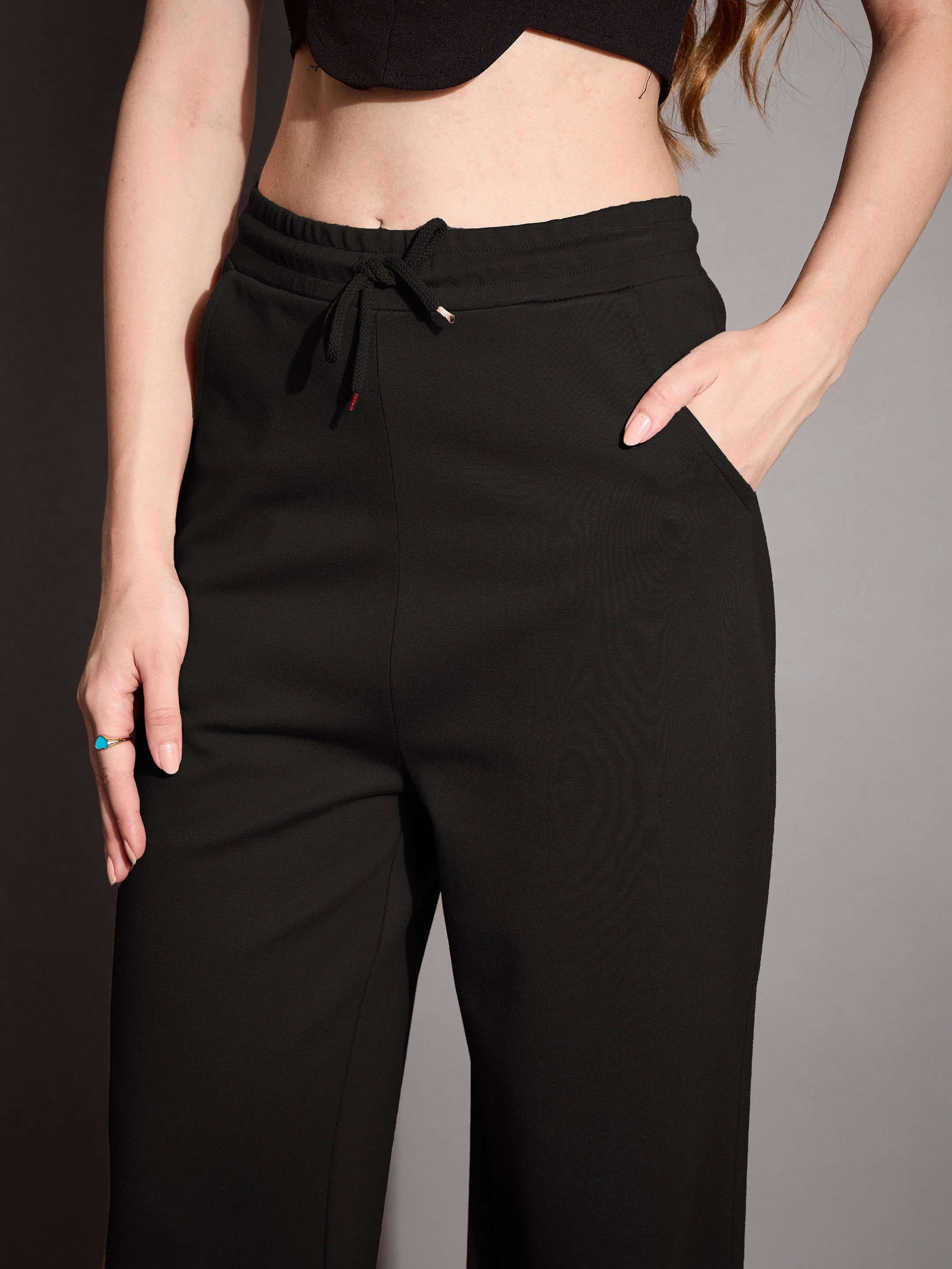 Women Black Relaxed Fit Track Pants - Image 3