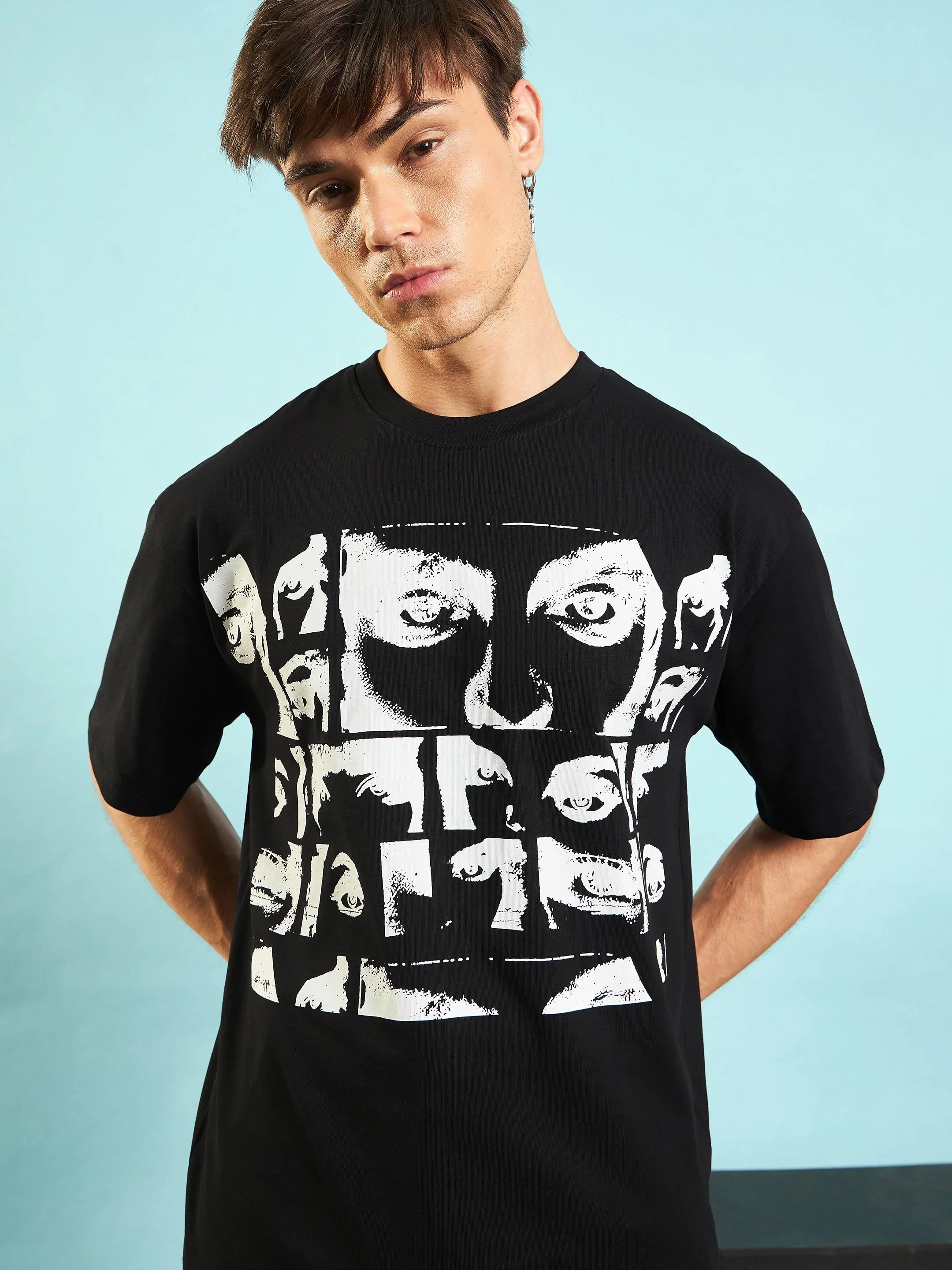 Women Black Retro Photographic Printed Oversized T-shirt - Image 2
