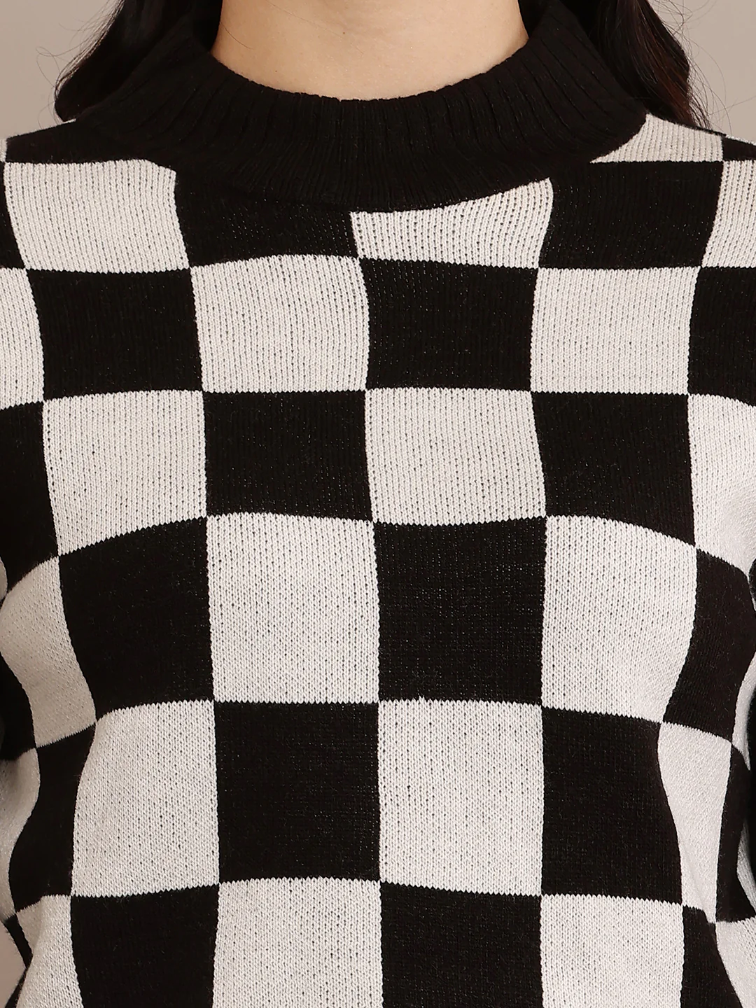 Women Black Rib-Knit Sweater - Image 5
