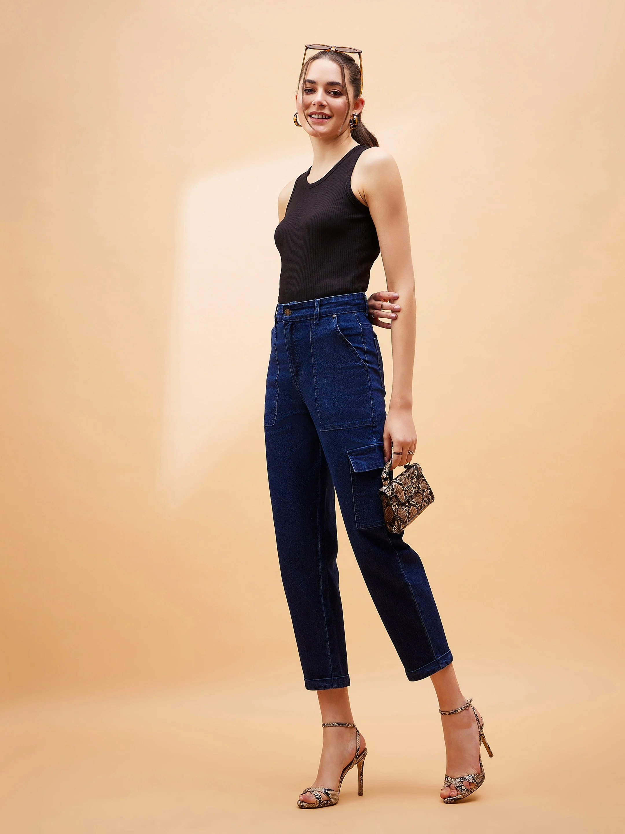 Women Black Rib Sleeveless Basic Top - Image 6