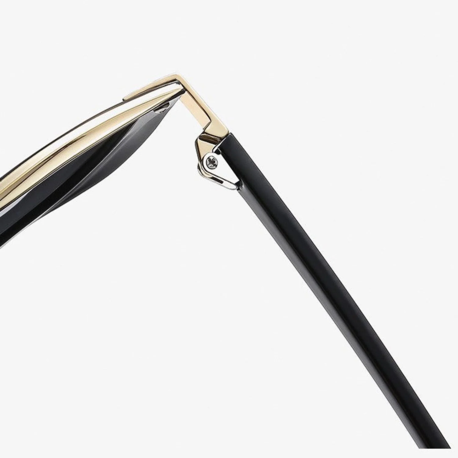Women Black Round Gold Sunglasses - Image 3