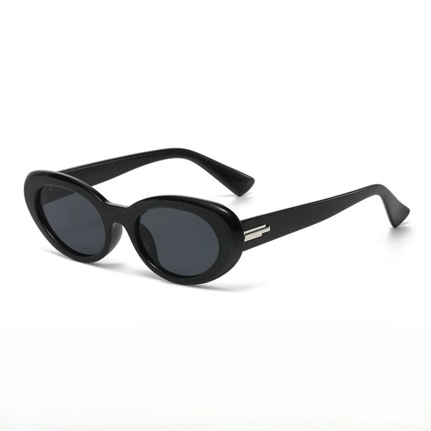 Women Black Round Lens Sunglasses - Image 2