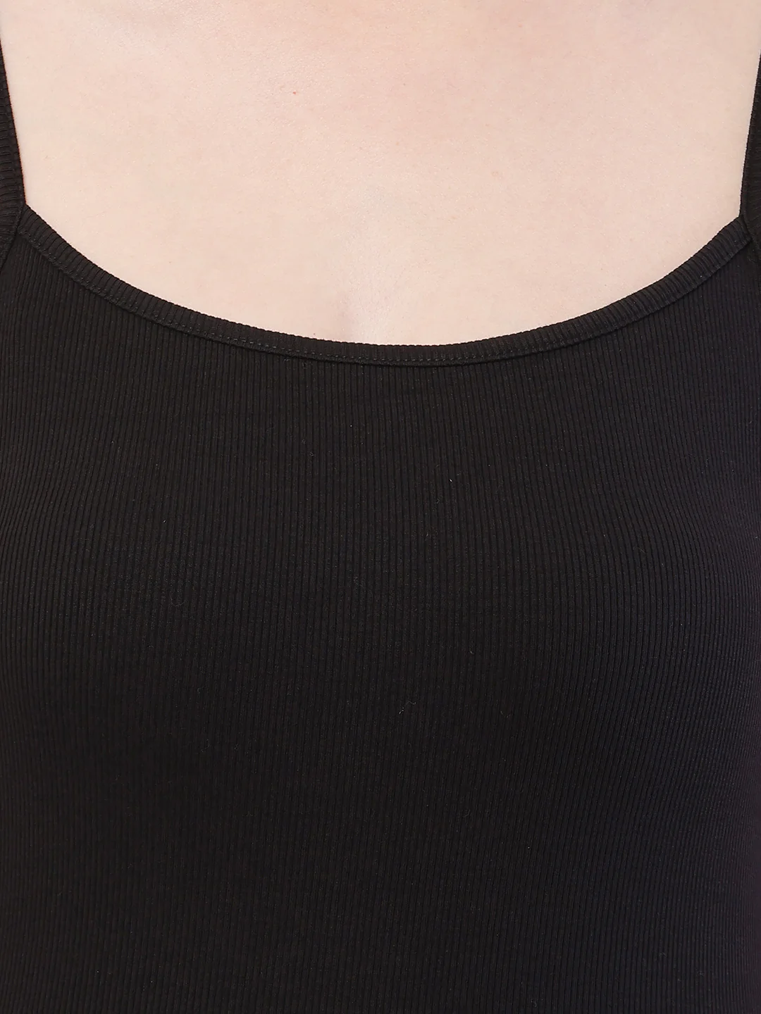 Women  Black Shoulder Strap Bodycon Dress - Image 5