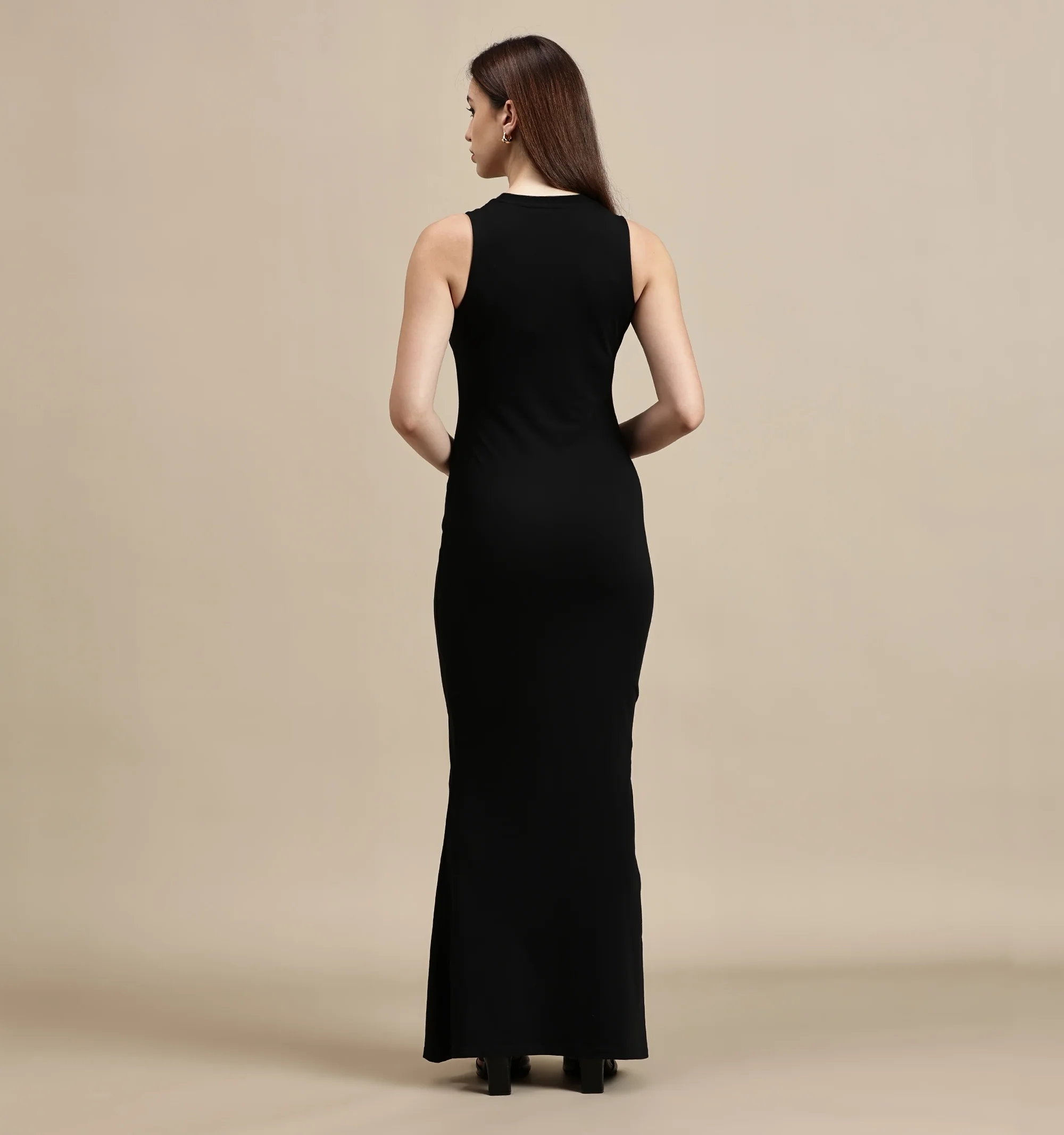 Women Black Sleeveless Dress - Image 3
