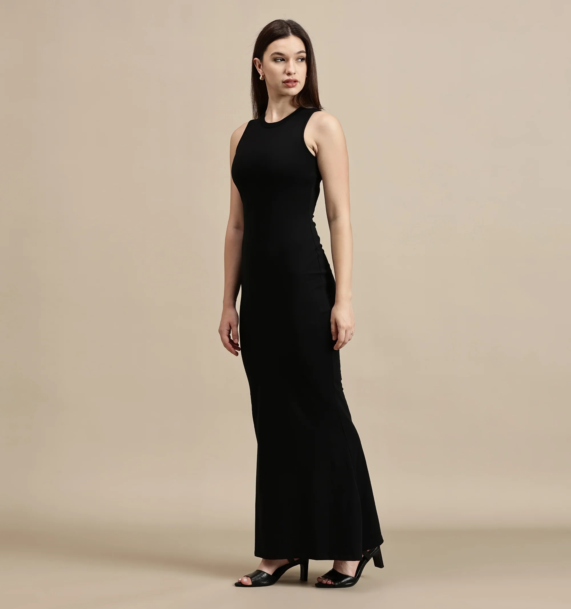 Women Black Sleeveless Dress - Image 5