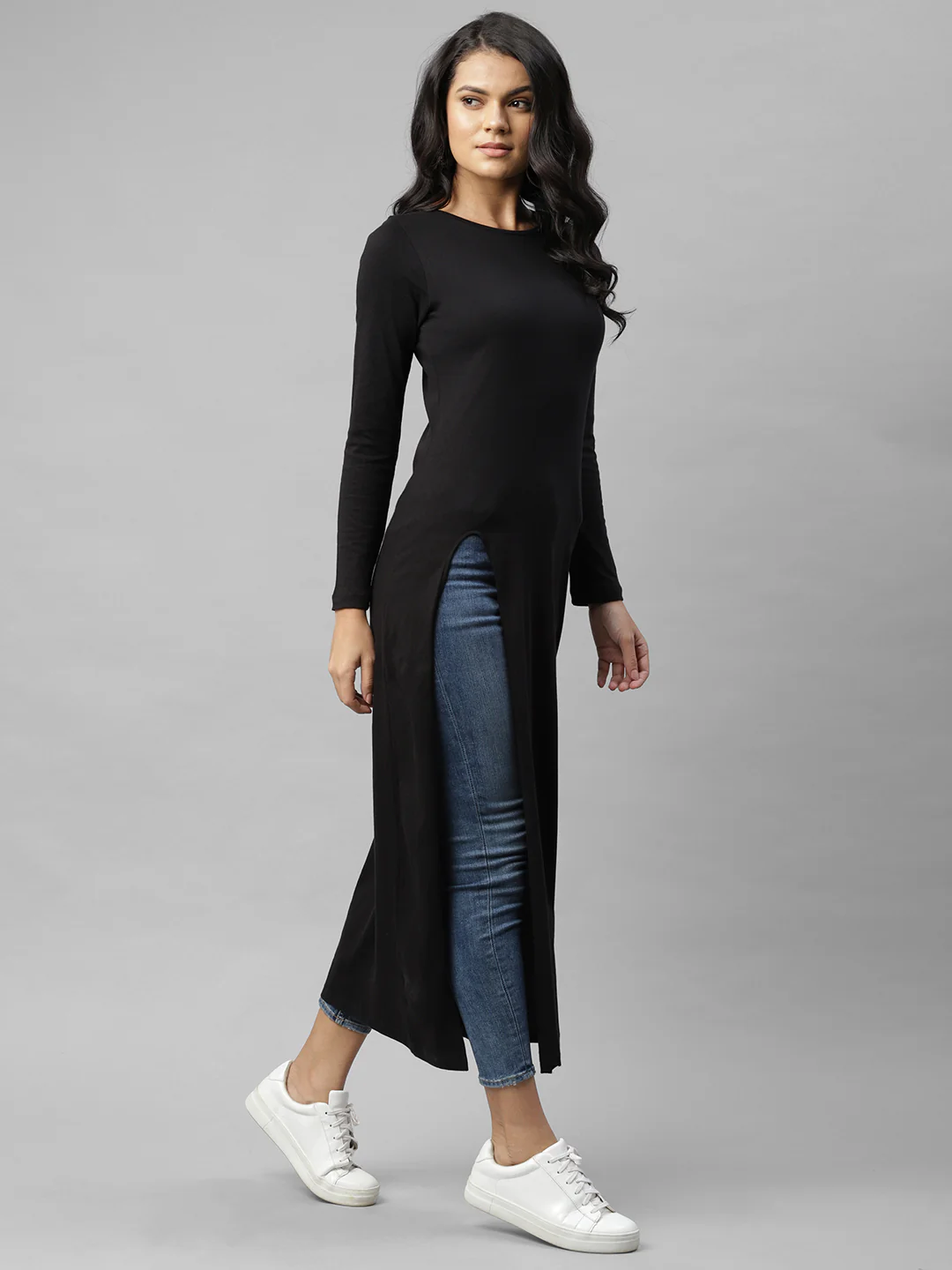 Women Black Slit Top - Image 3