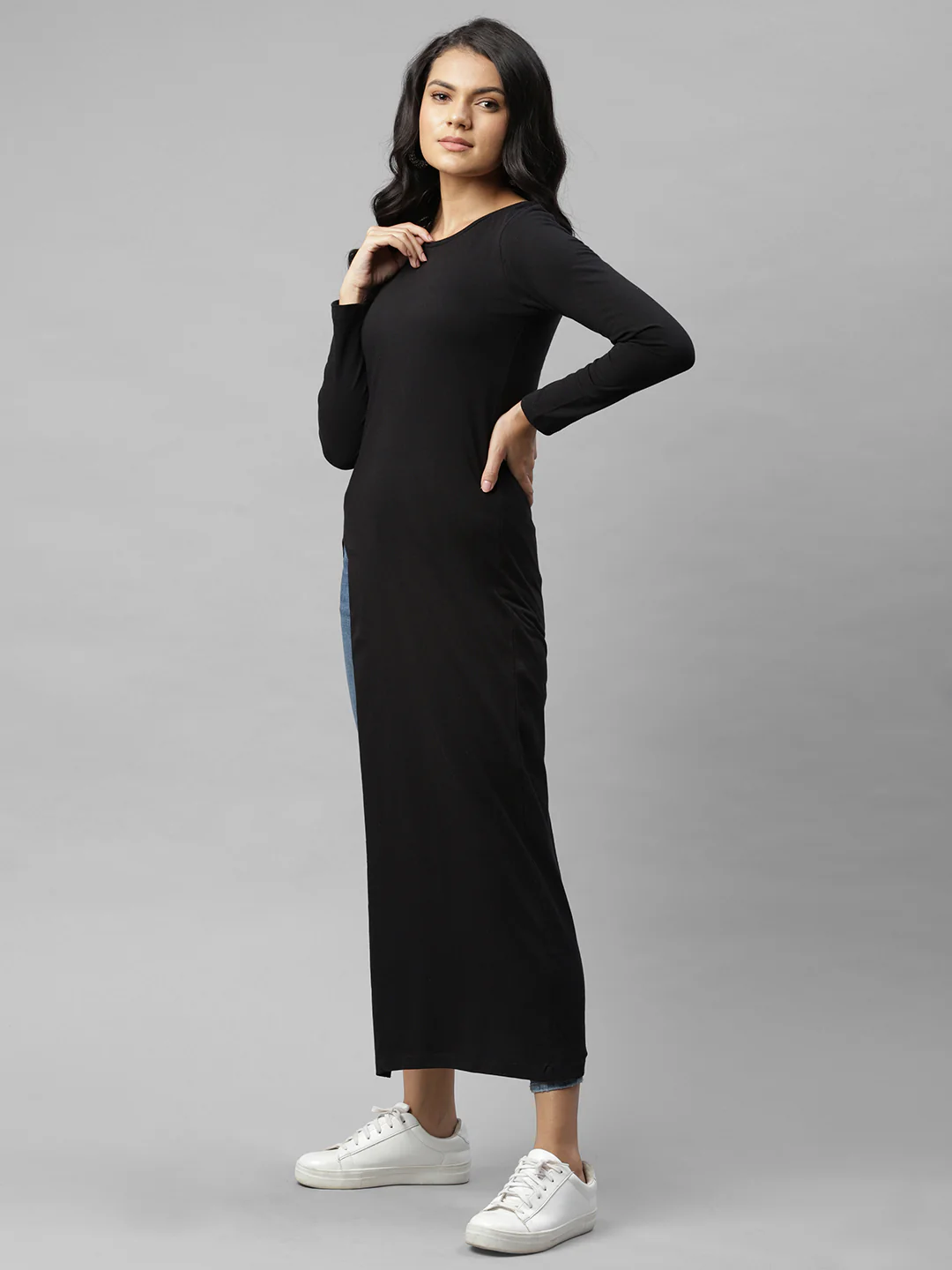 Women Black Slit Top - Image 4