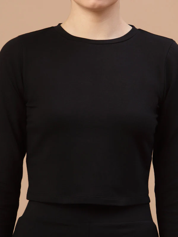 Women Black Solid Body Odour Free Co Ords Set - Image 5