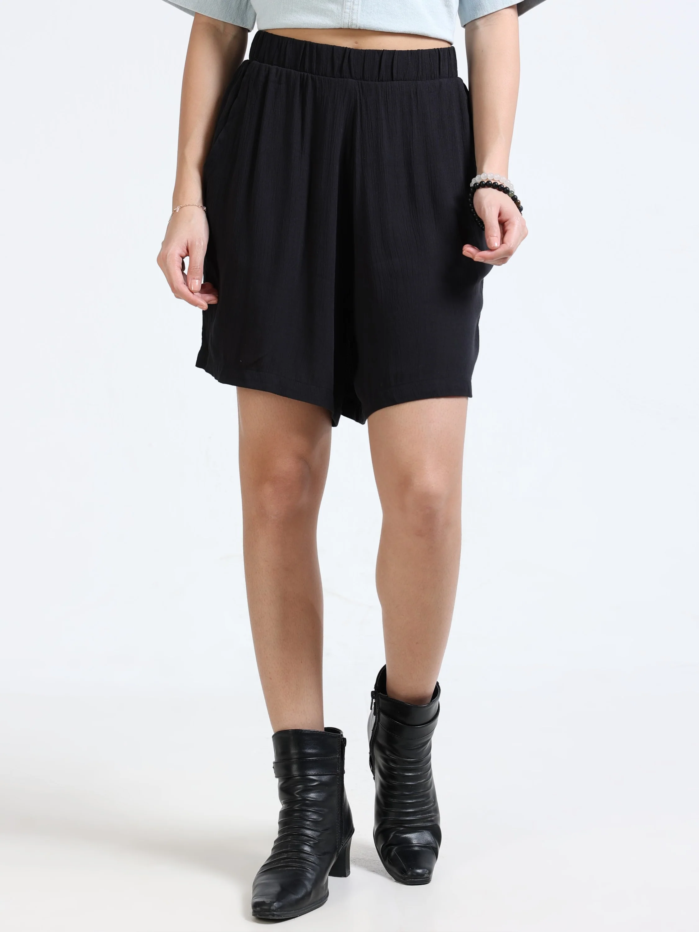 Women Black Comfort Shorts - Image 3