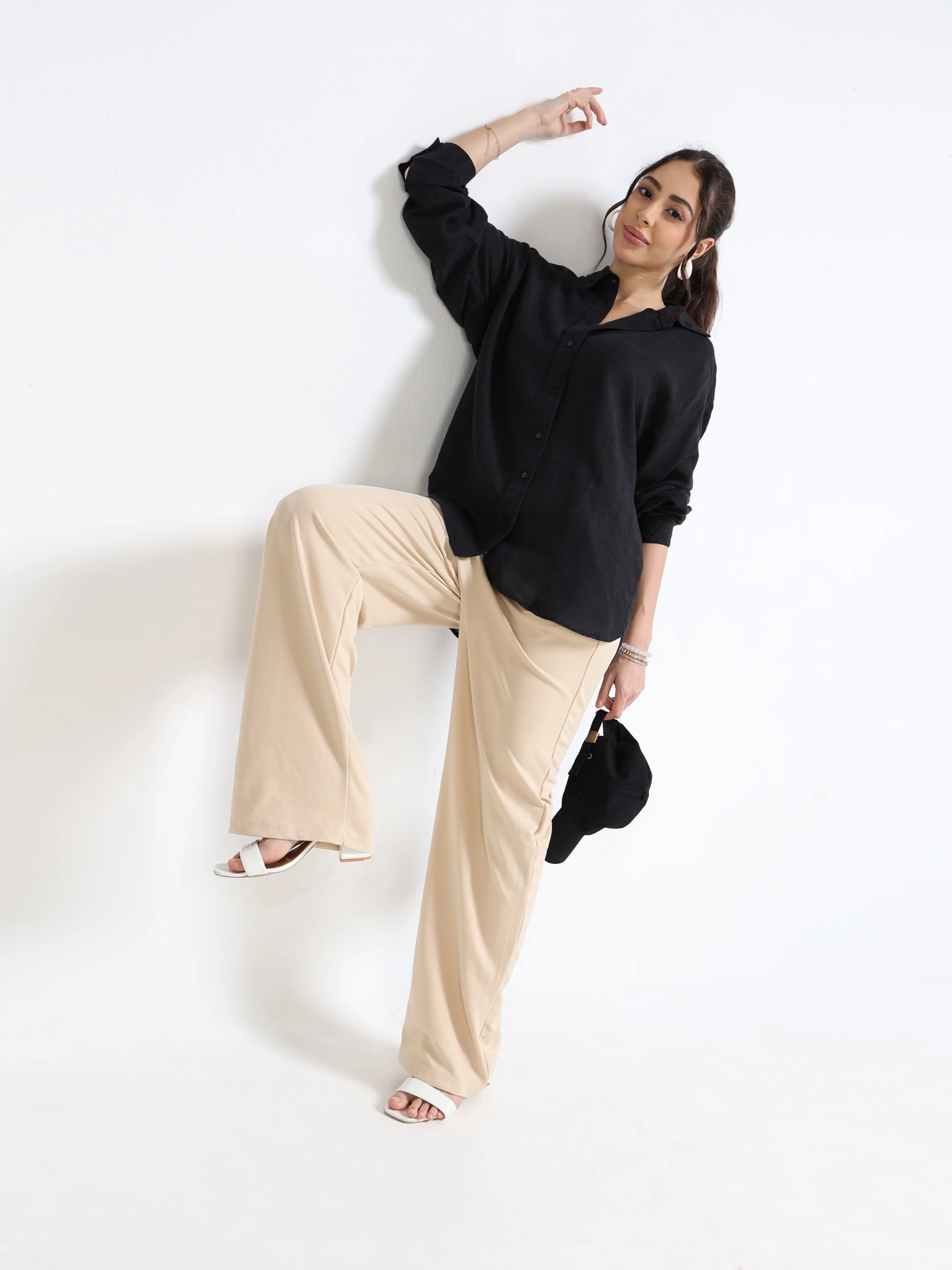Women Black Oversized Shirt - Image 6