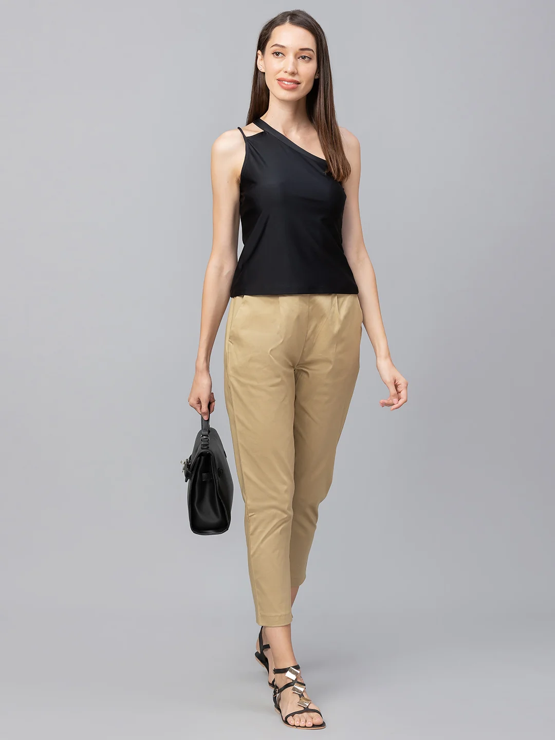 Women Black One Shoulder Top - Image 2