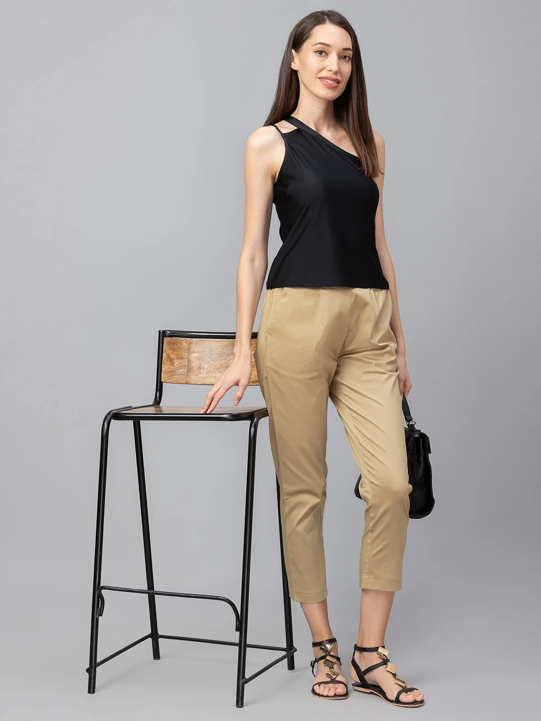 Women Black One Shoulder Top - Image 6
