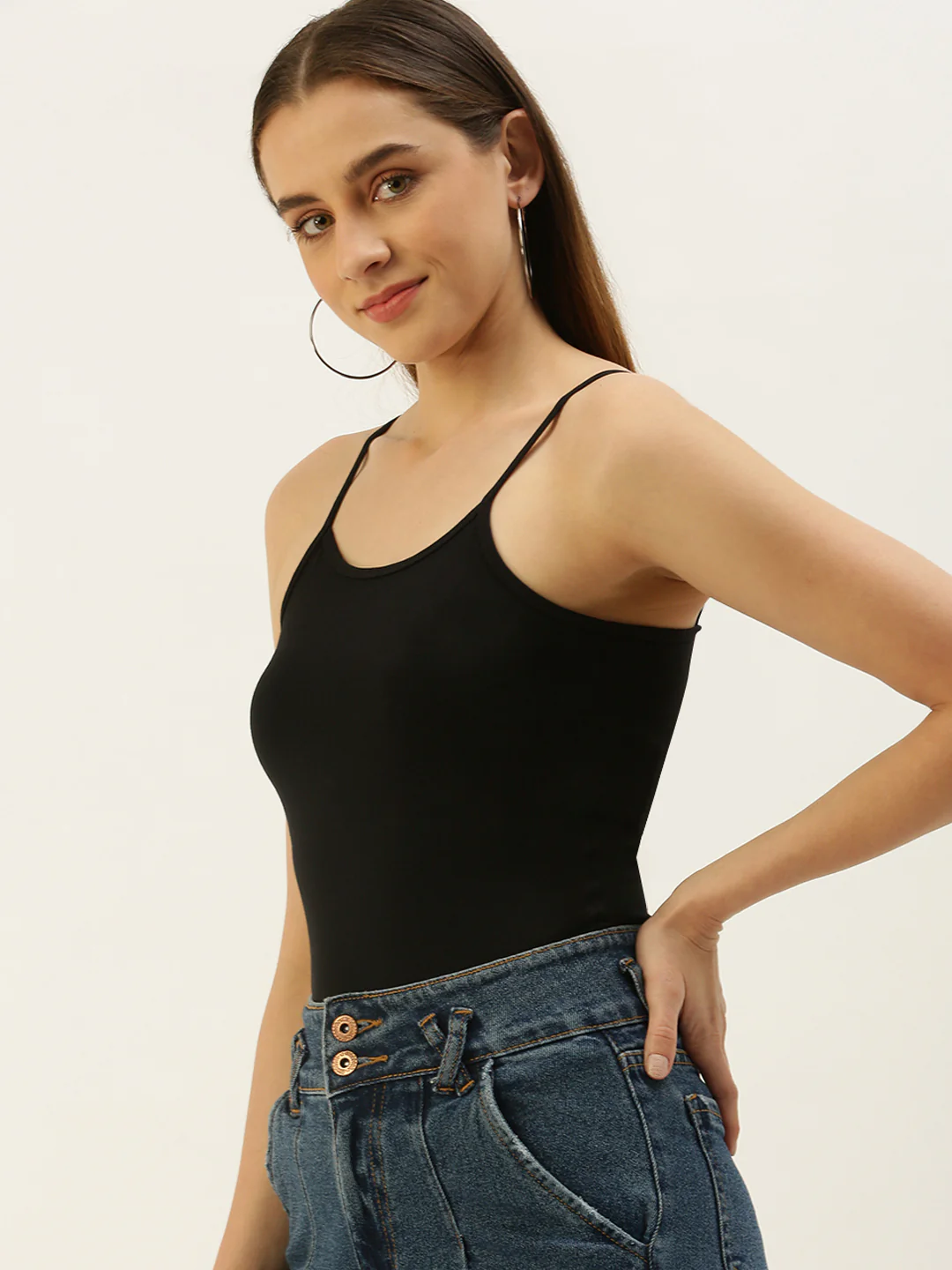 Women Black Regular Spaghetti - Image 2