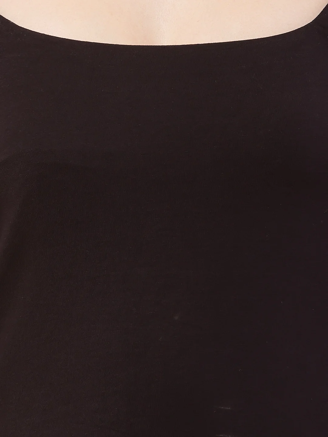Women Black Square Neck Regular Top - Image 5