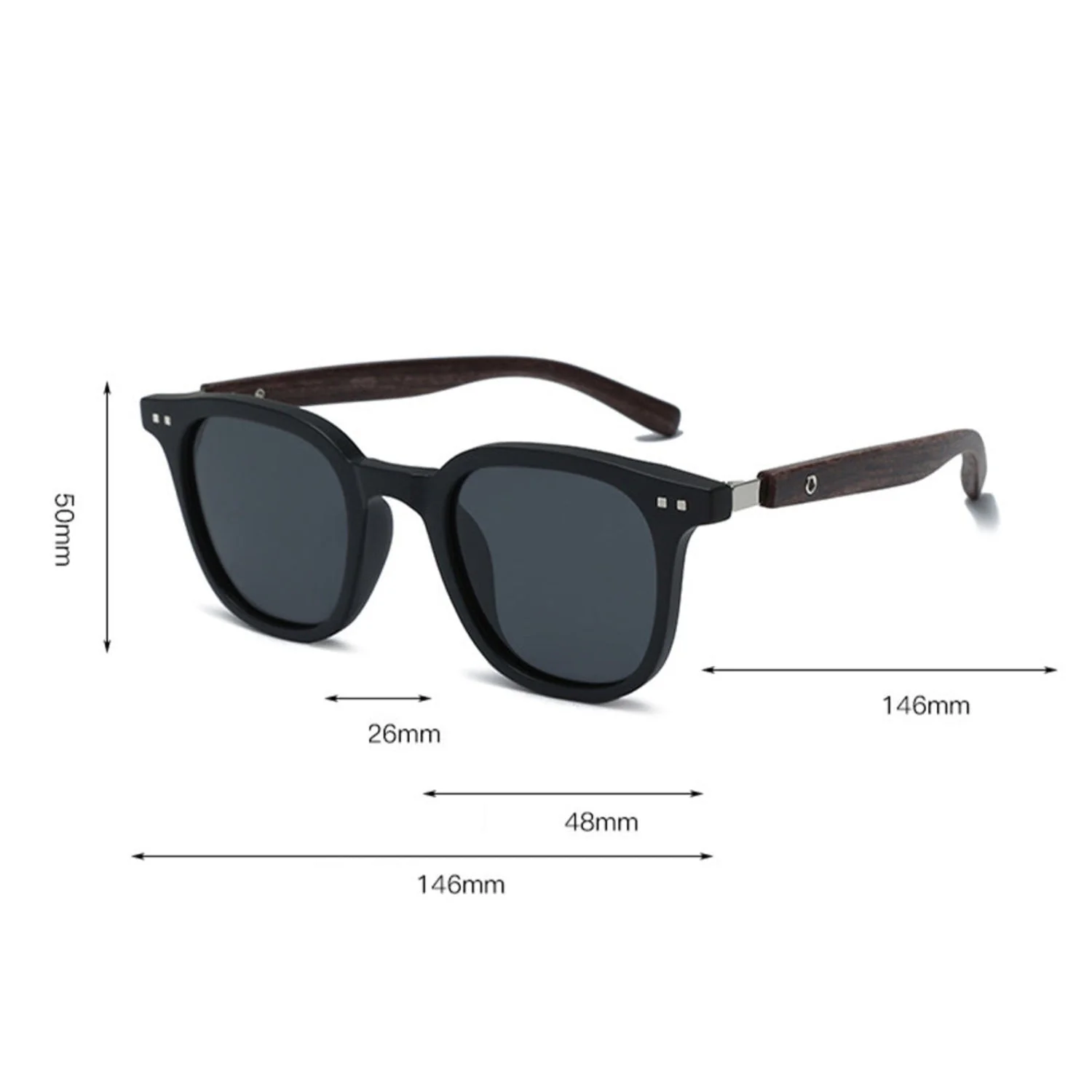 Women Black Square Sunglasses - Image 4