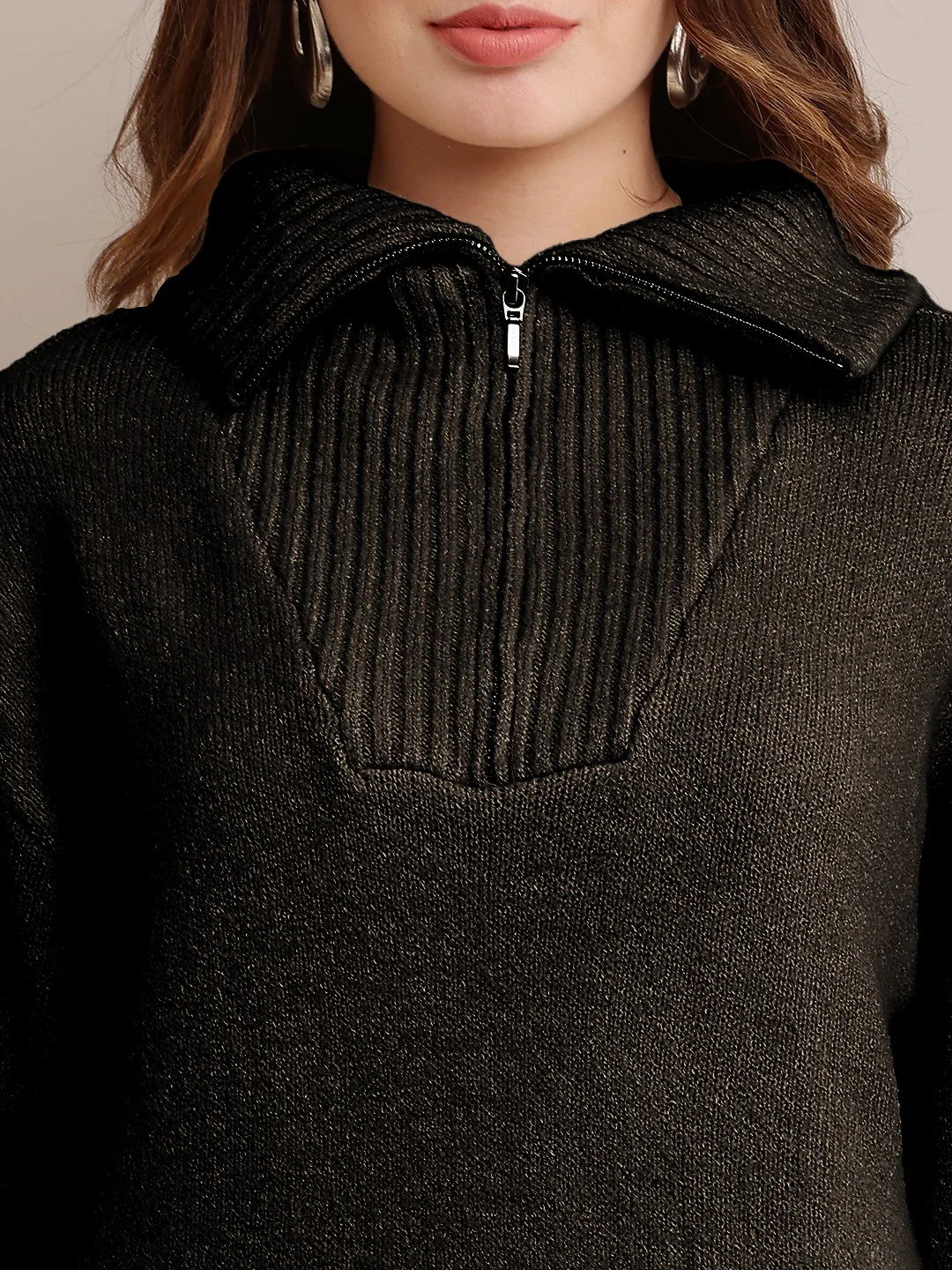 Women Black Sweater Dress - Image 5