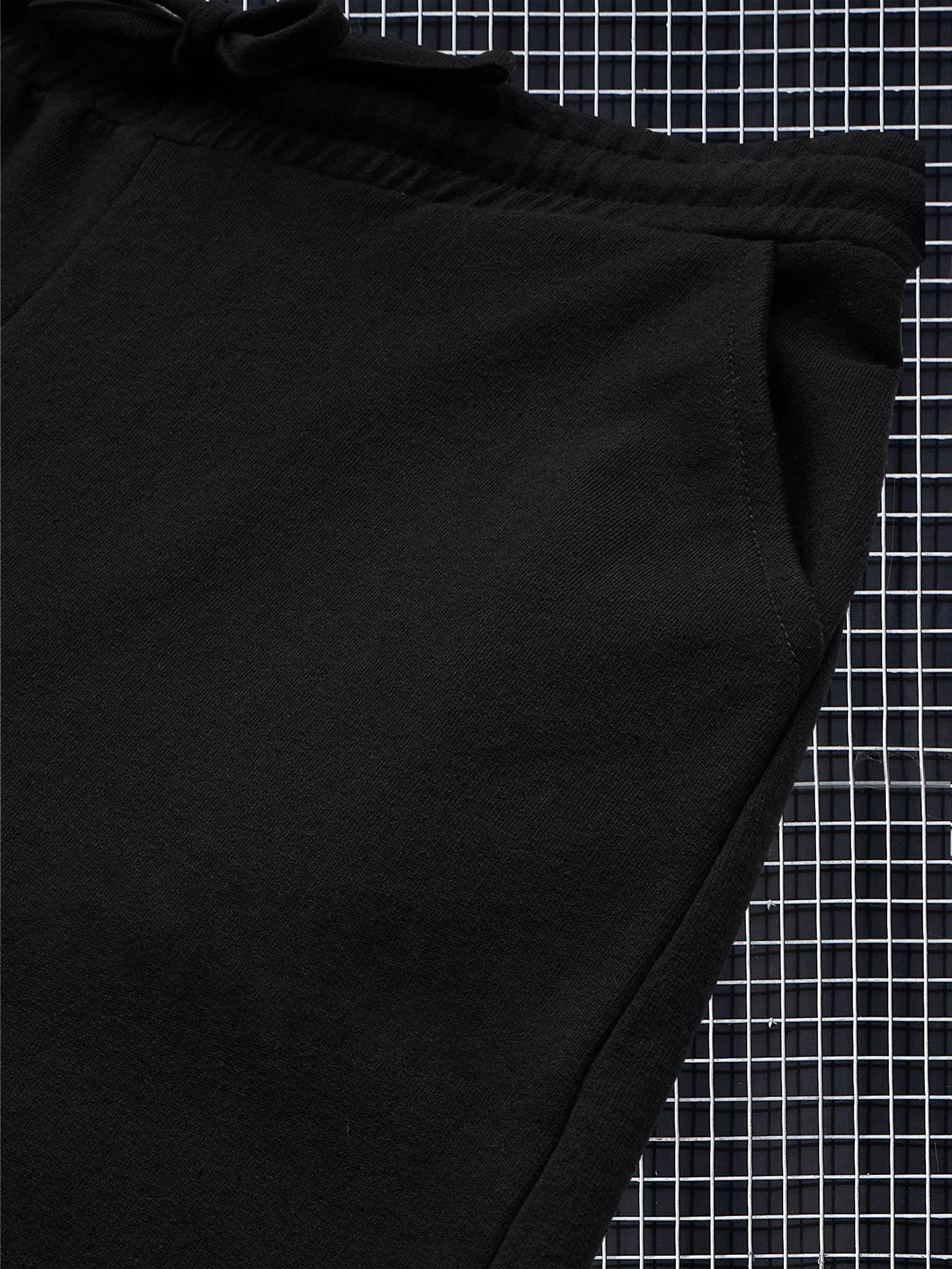 Women Black Terry Track Pants - Image 4
