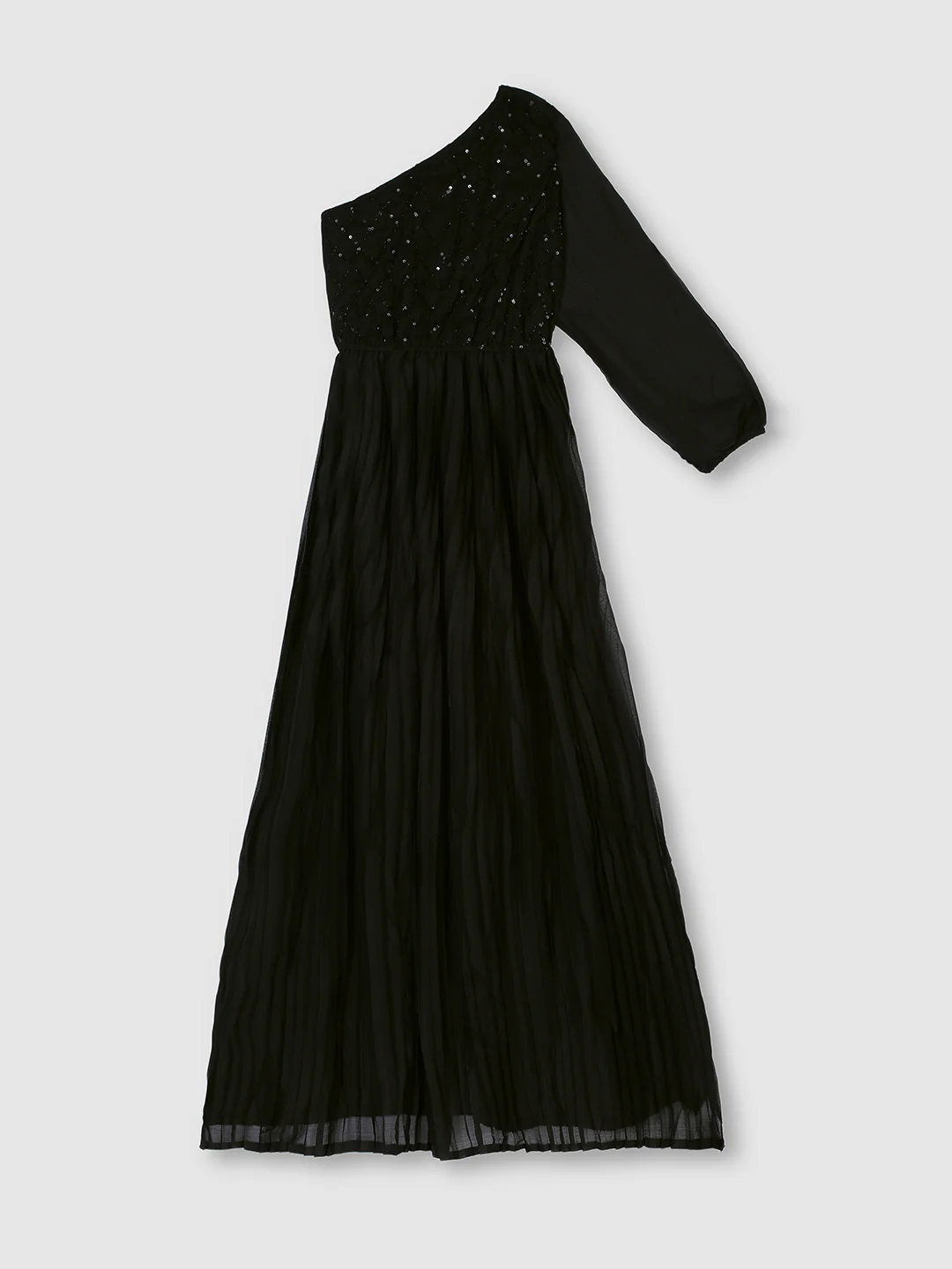 Women Pleated One Shoulder Maxi Dress - Image 7