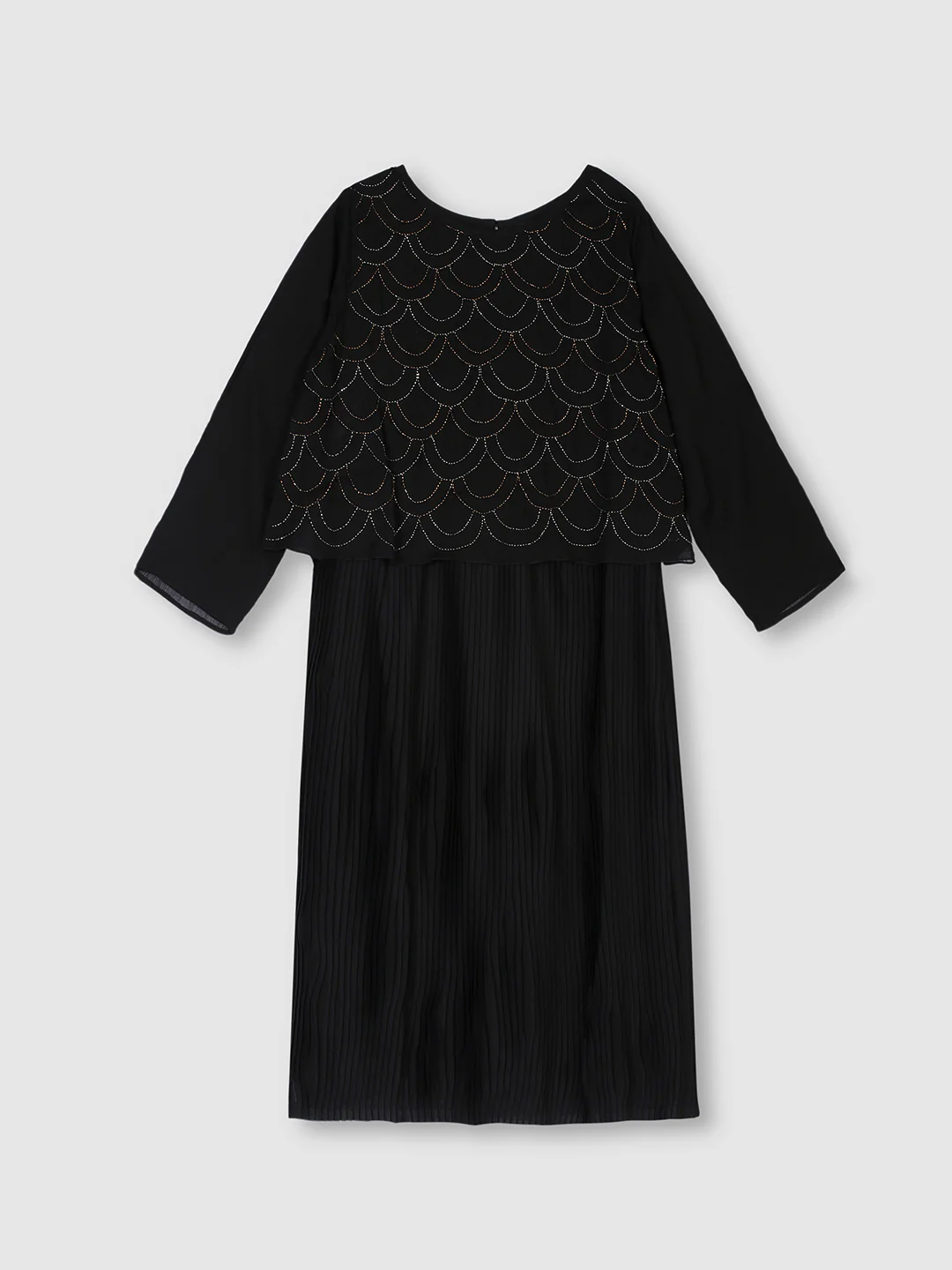 Women Black Sequinned Midi Dress - Image 7