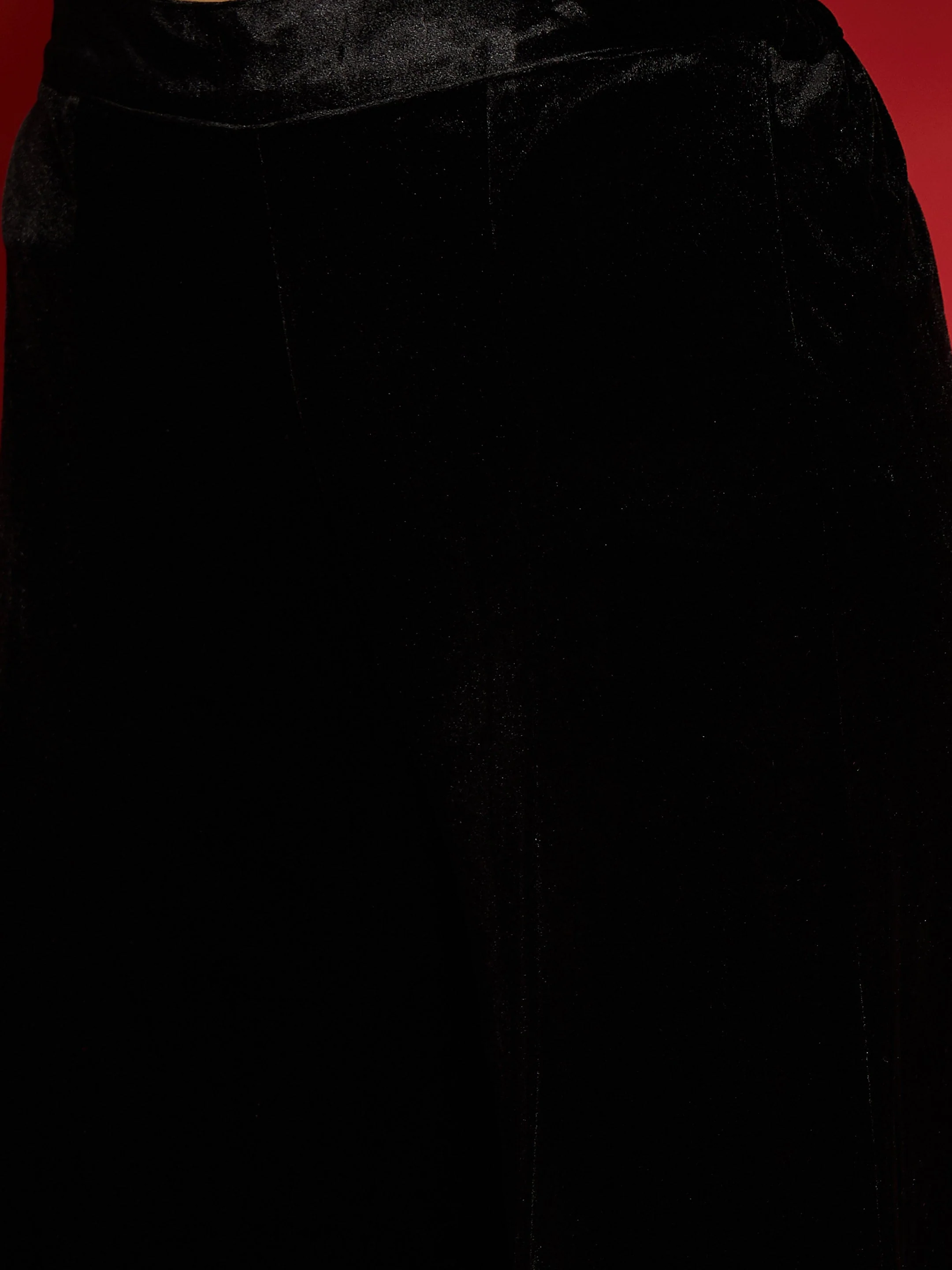 Women Black Velvet Flared Palazzos - Image 4