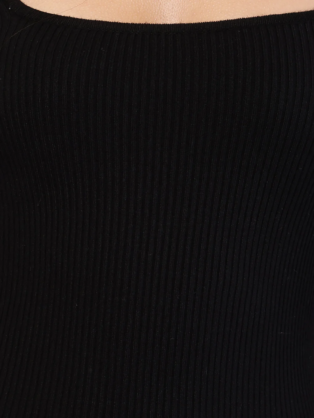 Women black viscose full sleeve bodycon dress - Image 5