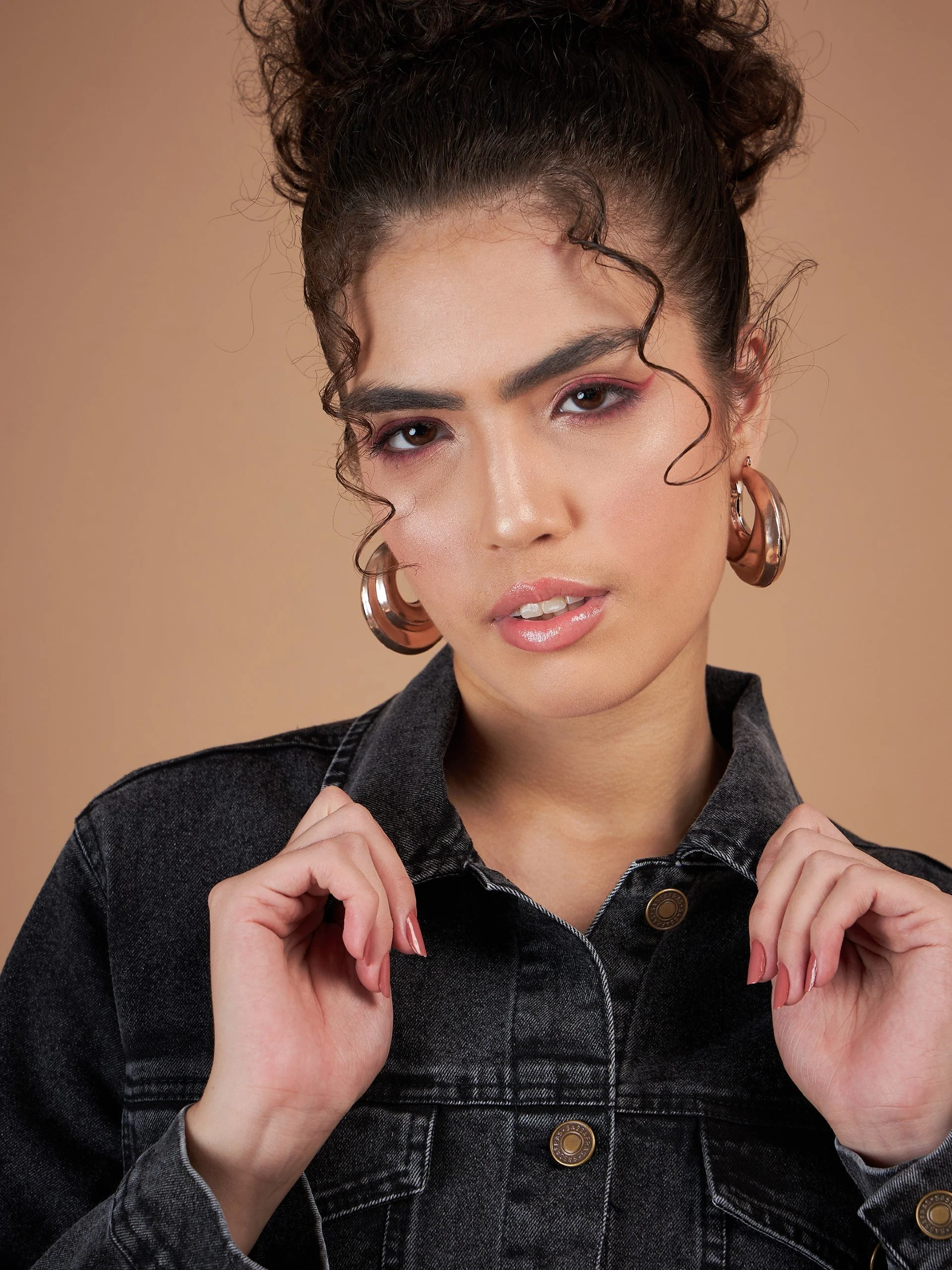 Women Black Washed Denim Oversized Jacket - Image 4