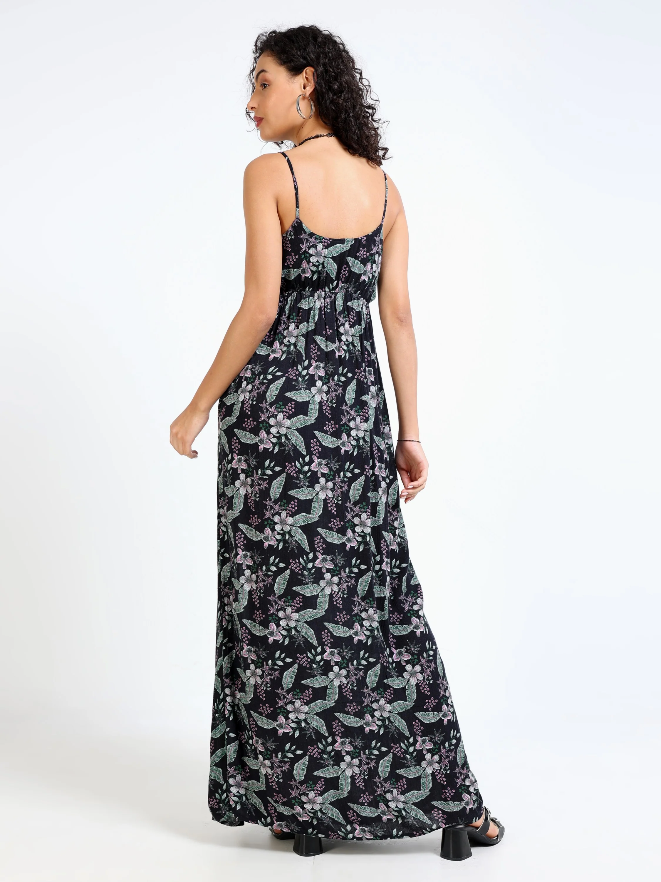 Women Tropical Print Maxi Dress - Image 2